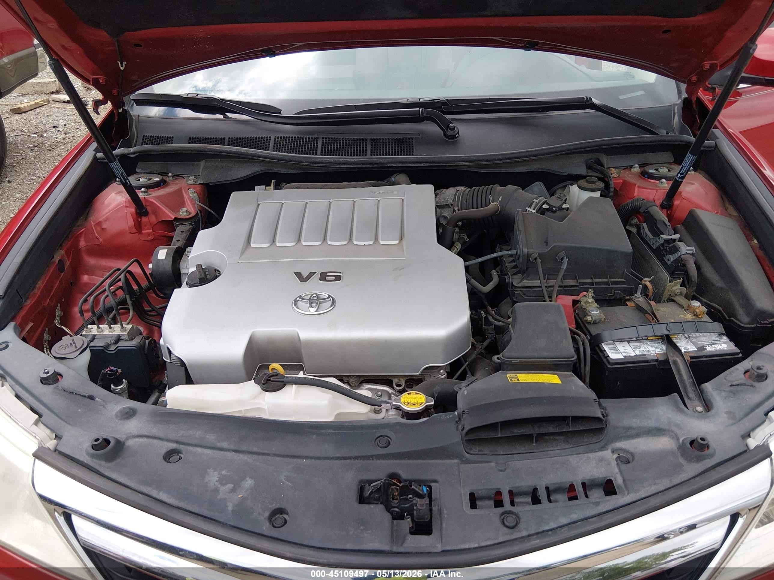 2012 Toyota Camry Xle V6 Red vin: 4T1BK1FK6CU508368