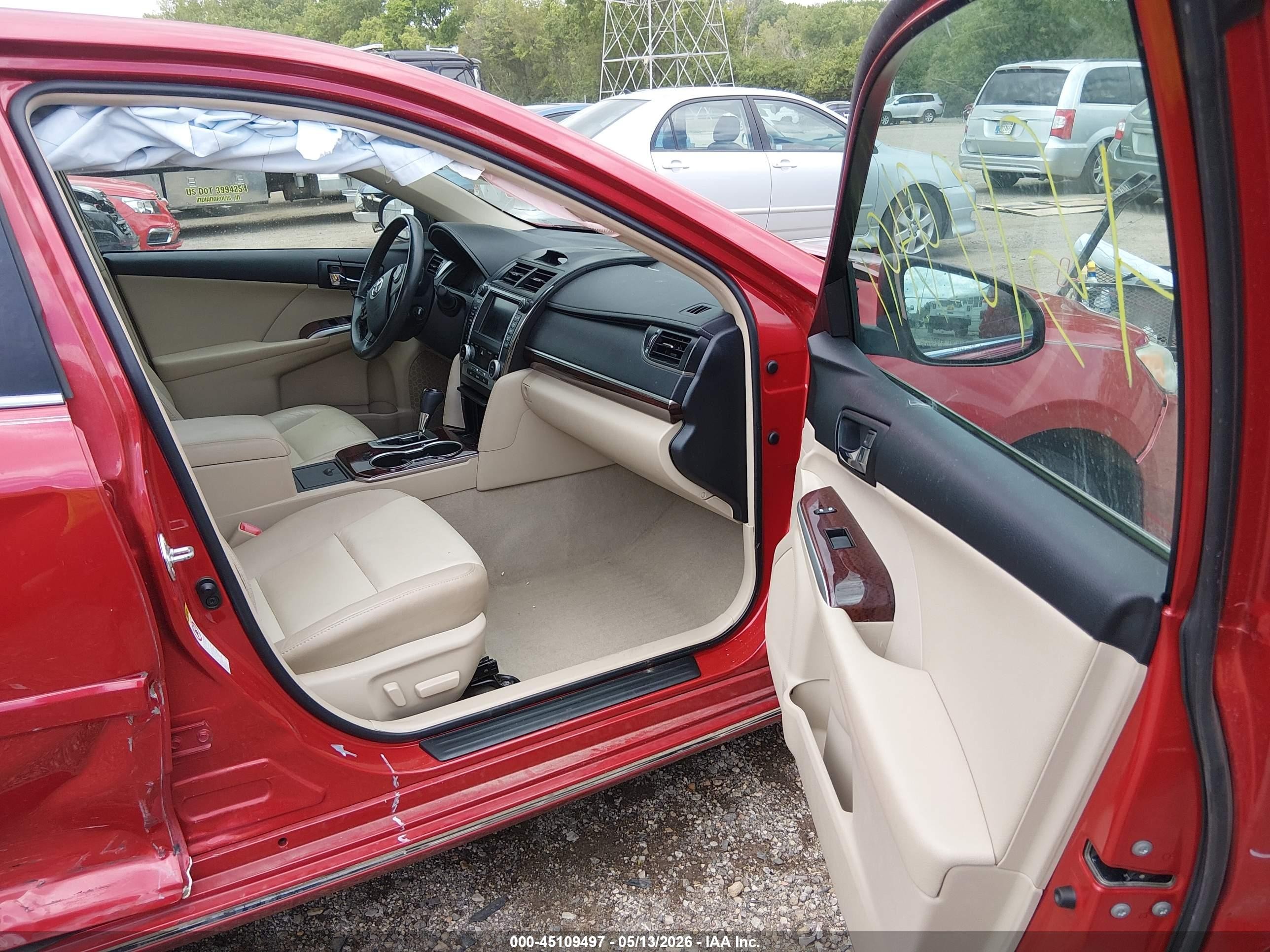 2012 Toyota Camry Xle V6 Red vin: 4T1BK1FK6CU508368