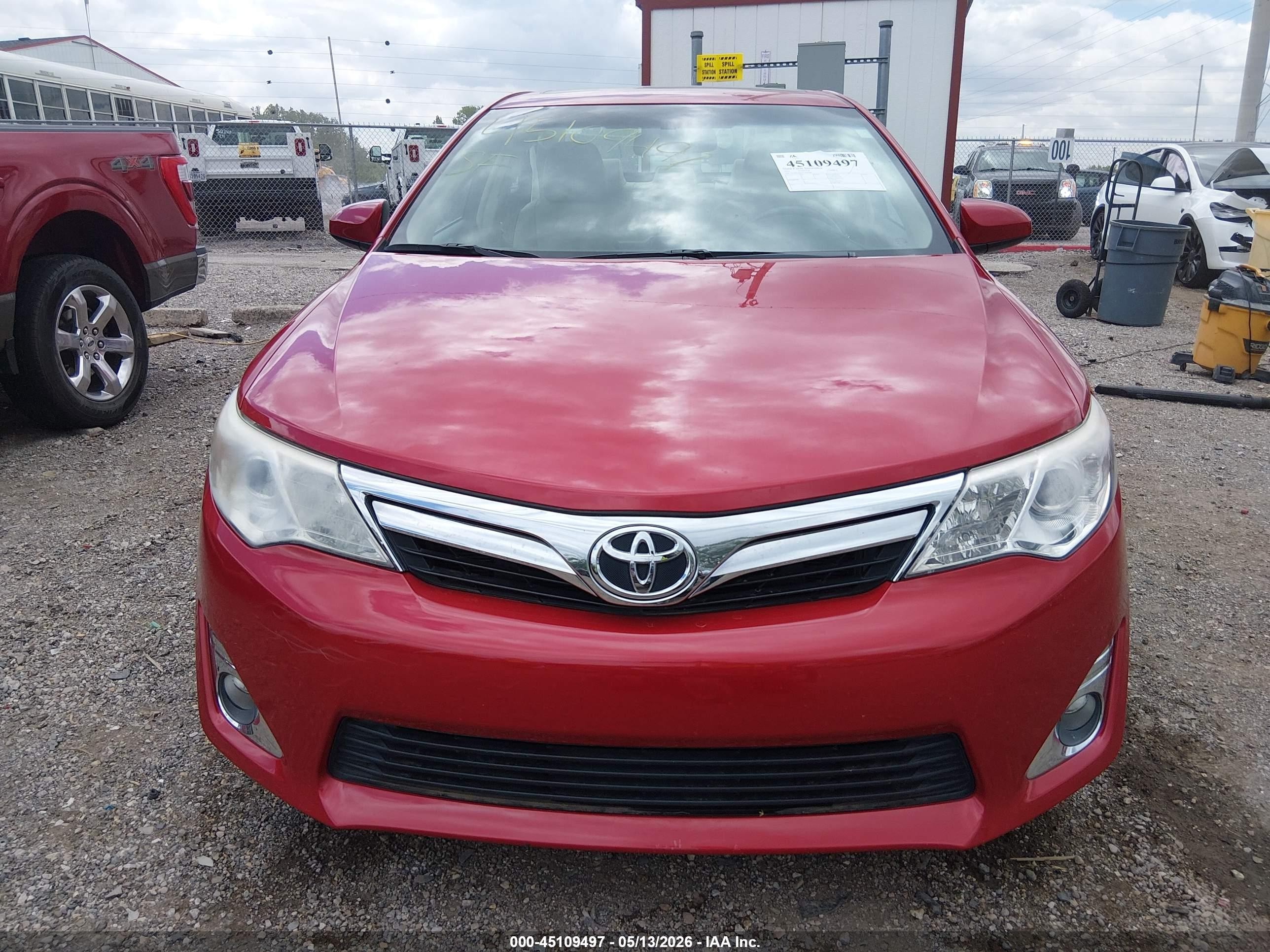 2012 Toyota Camry Xle V6 Red vin: 4T1BK1FK6CU508368