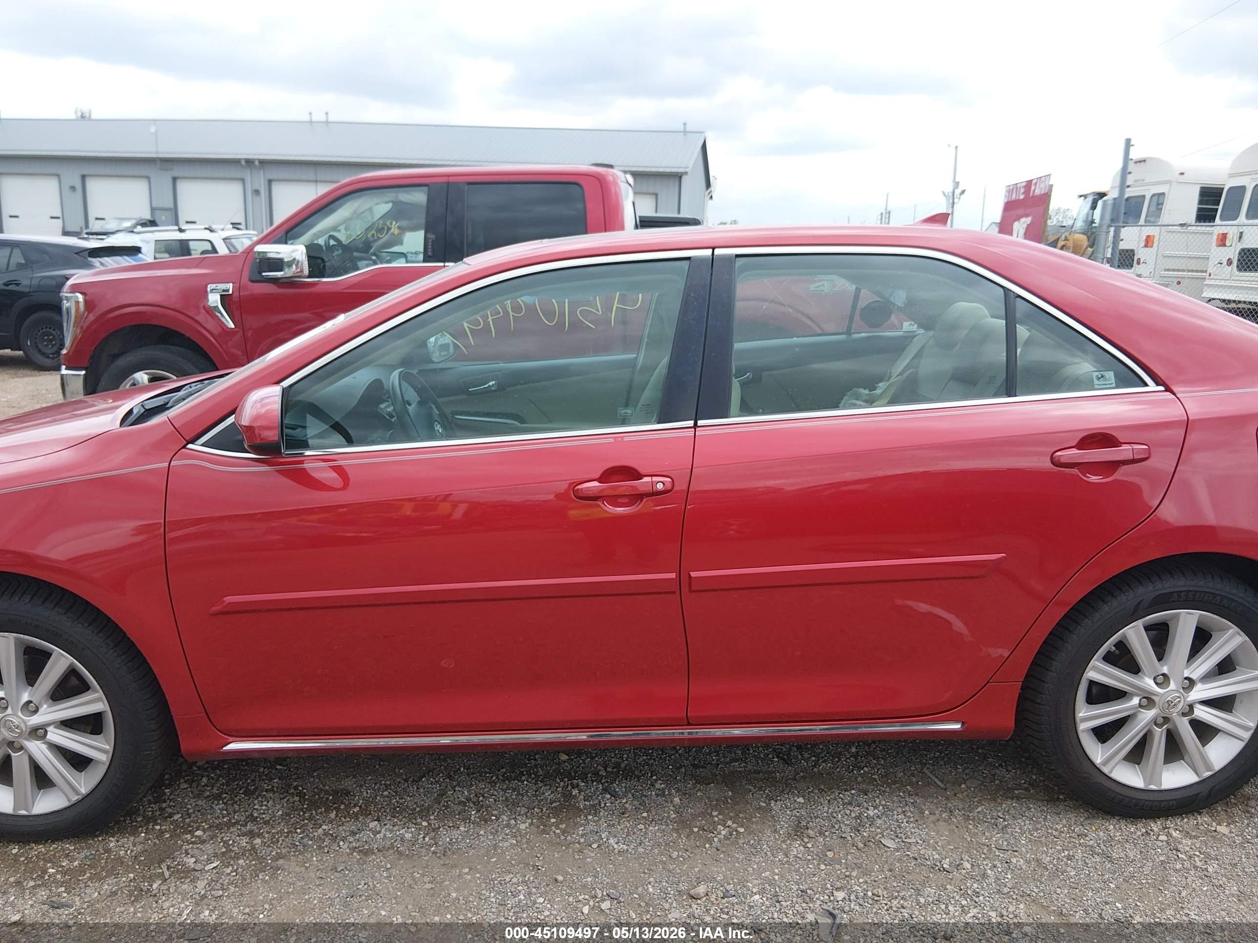 2012 Toyota Camry Xle V6 Red vin: 4T1BK1FK6CU508368
