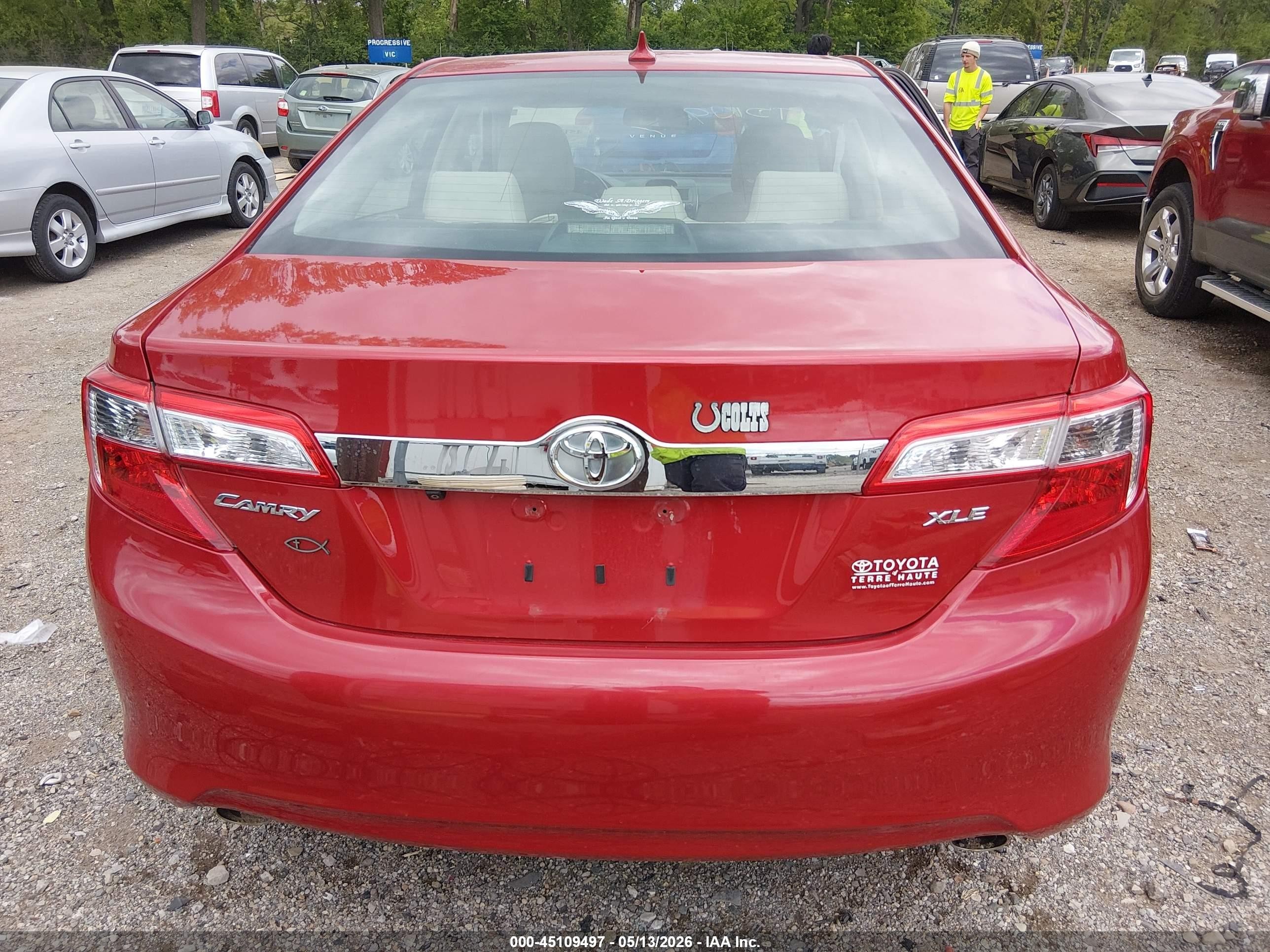 2012 Toyota Camry Xle V6 Red vin: 4T1BK1FK6CU508368