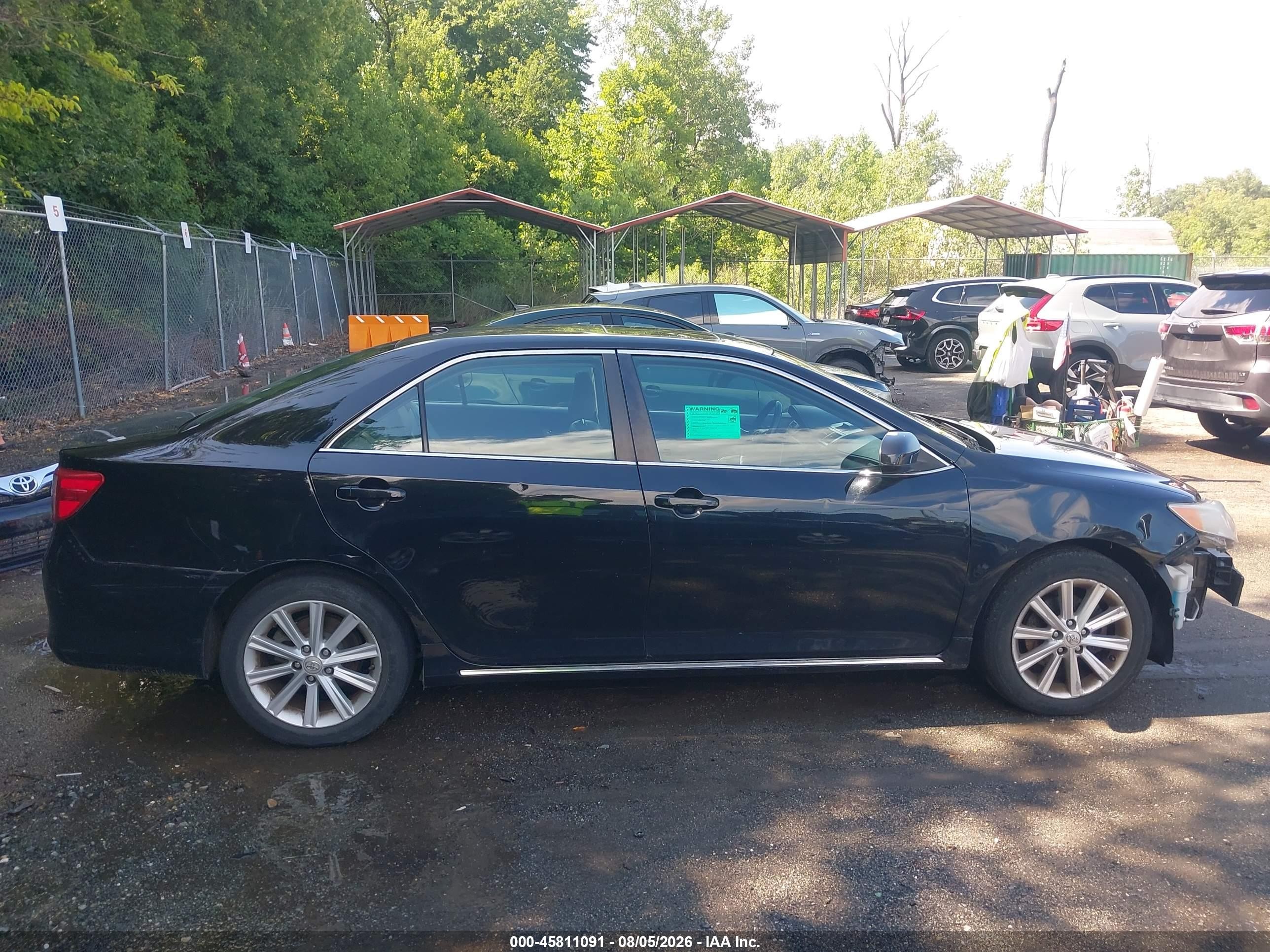 2013 Toyota Camry Xle V6 Black vin: 4T1BK1FK6DU531912