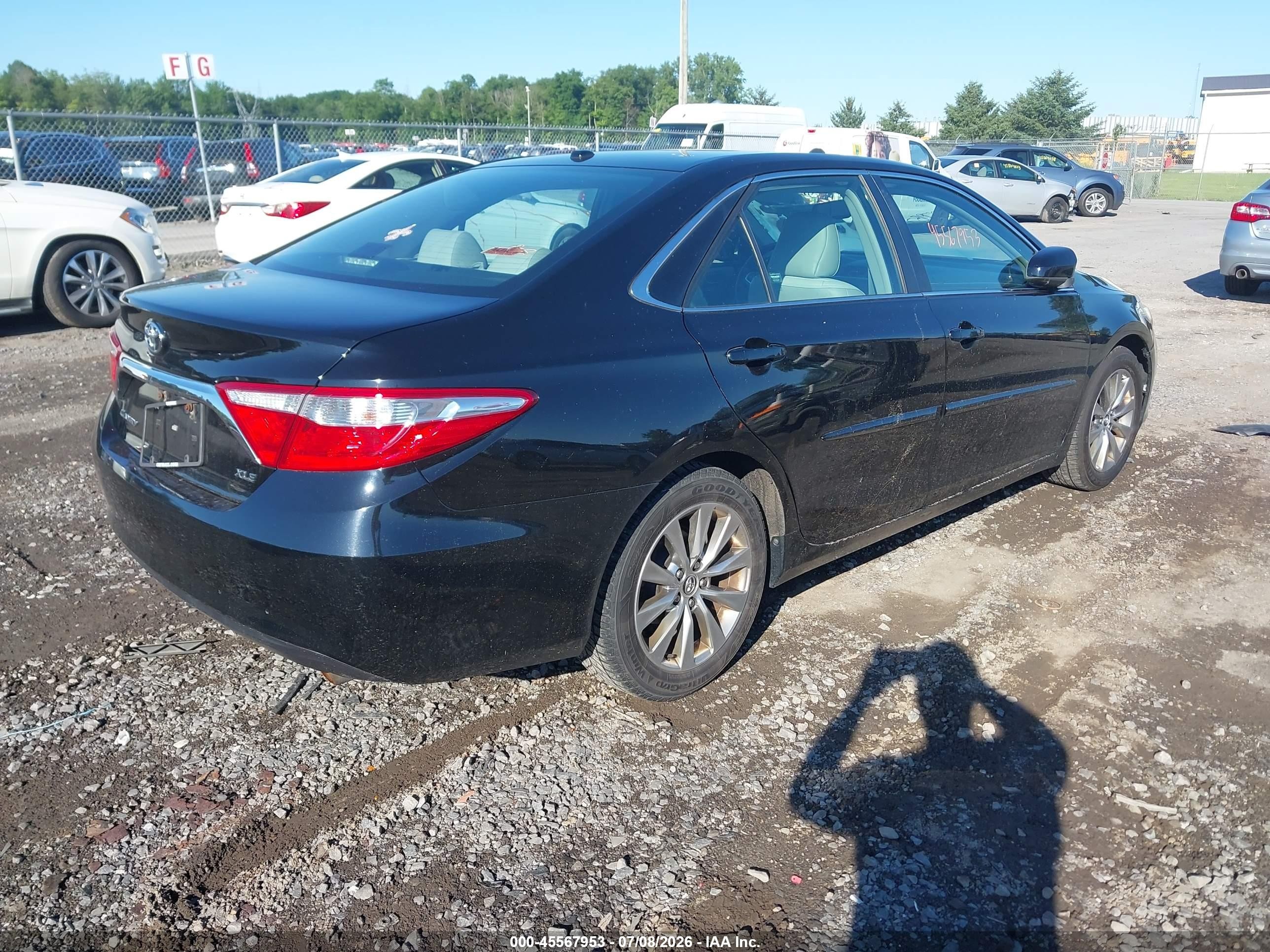 2015 Toyota Camry Xle V6 Black vin: 4T1BK1FK6FU565383