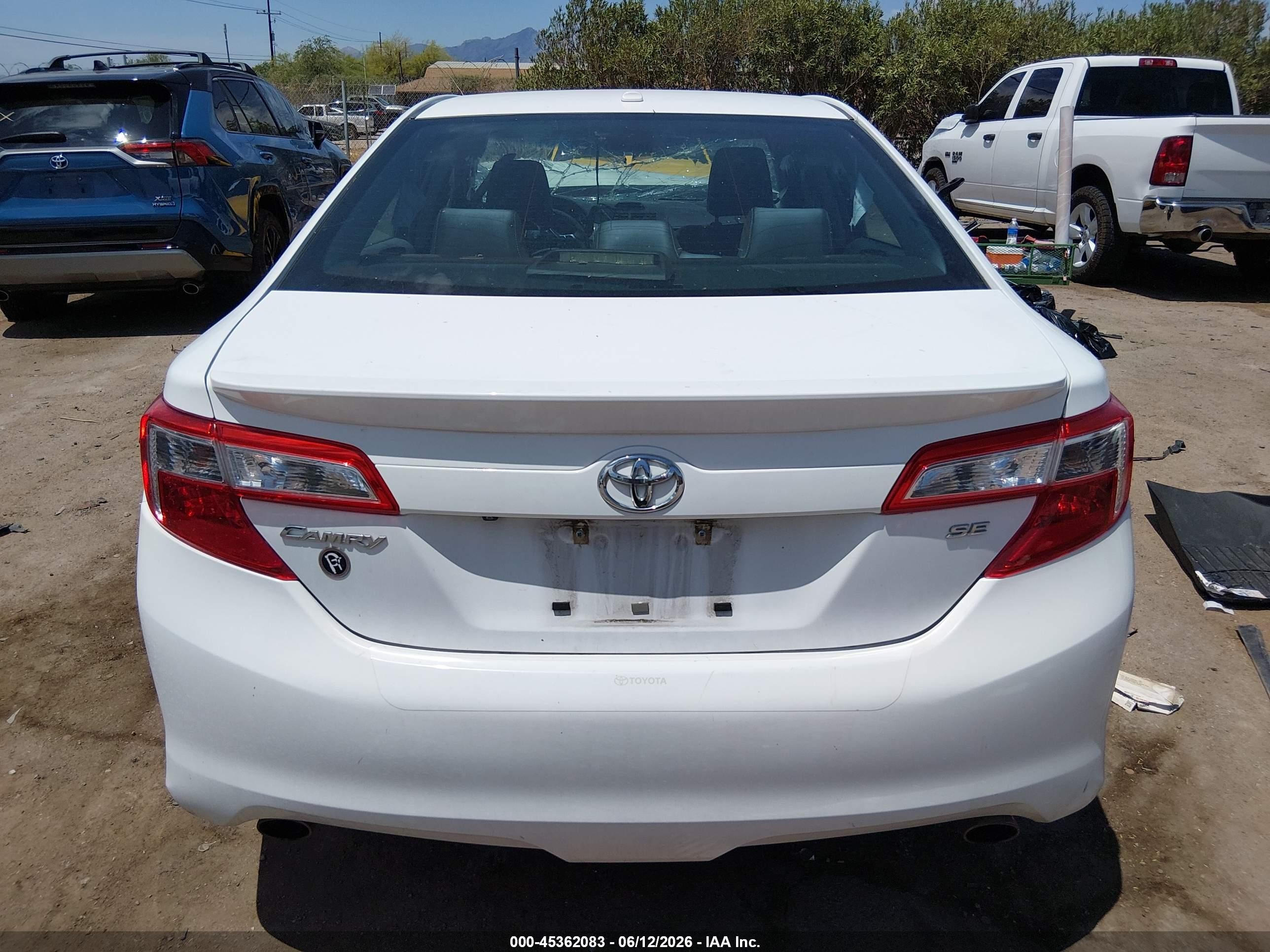 2013 Toyota Camry Se V6 White vin: 4T1BK1FK7DU525133