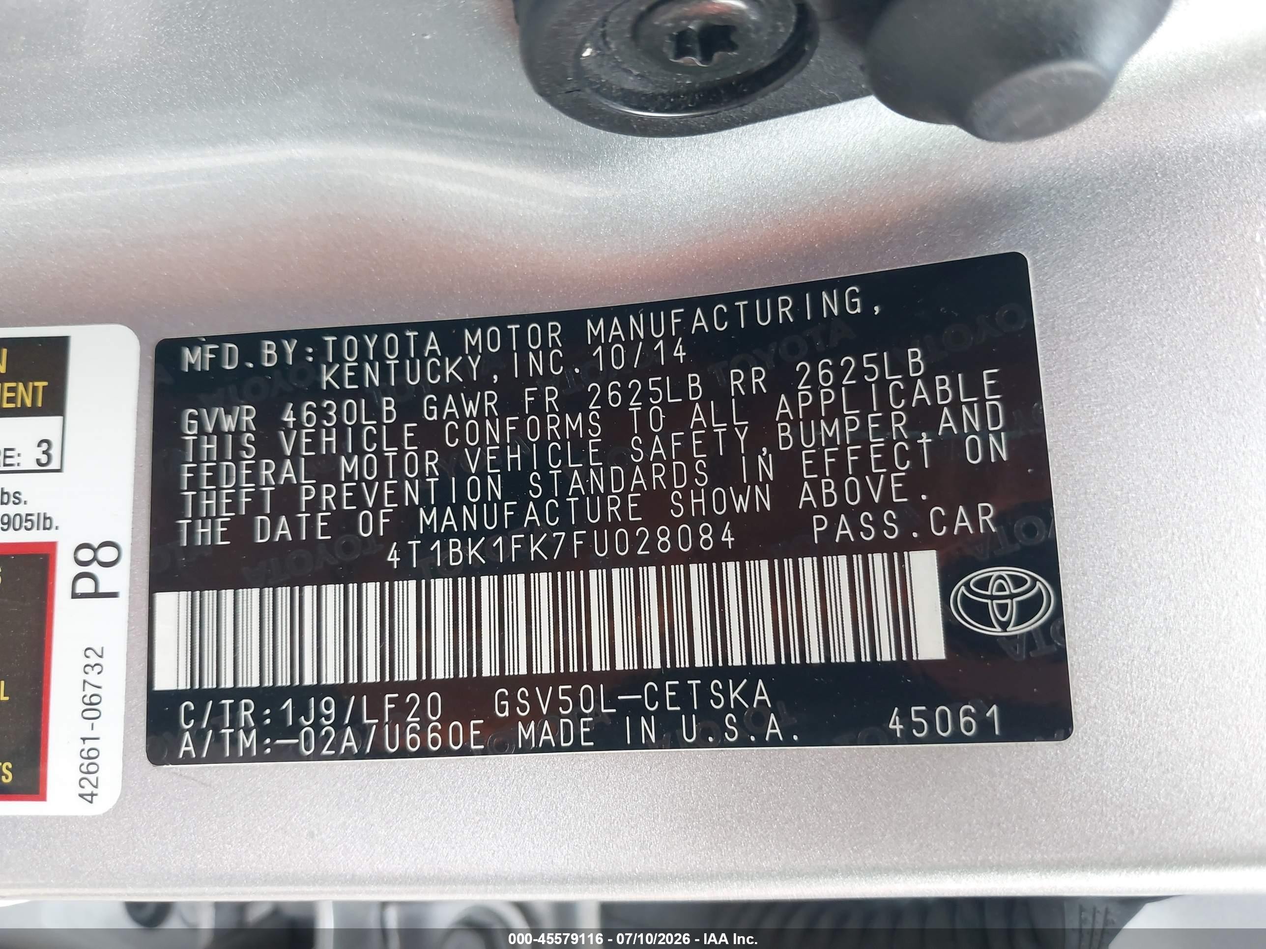 2015 Toyota Camry Xse V6 Серебряный vin: 4T1BK1FK7FU028084