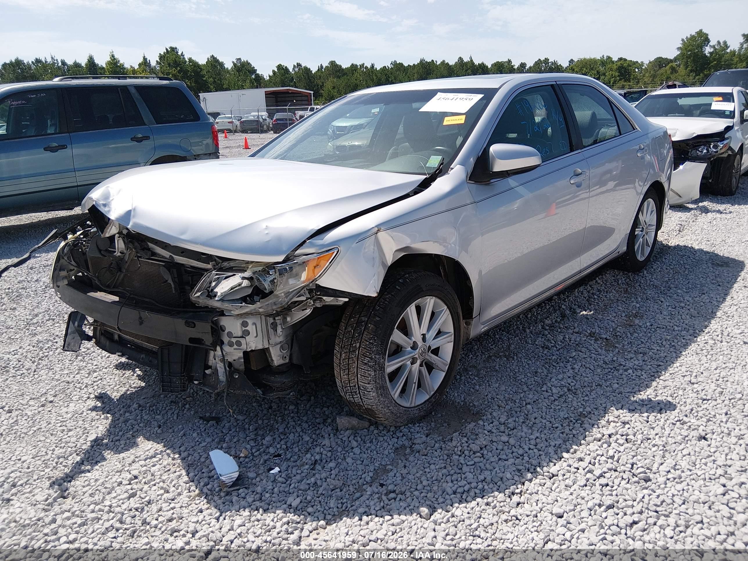 2012 Toyota Camry Xle V6 Silver vin: 4T1BK1FK8CU011113