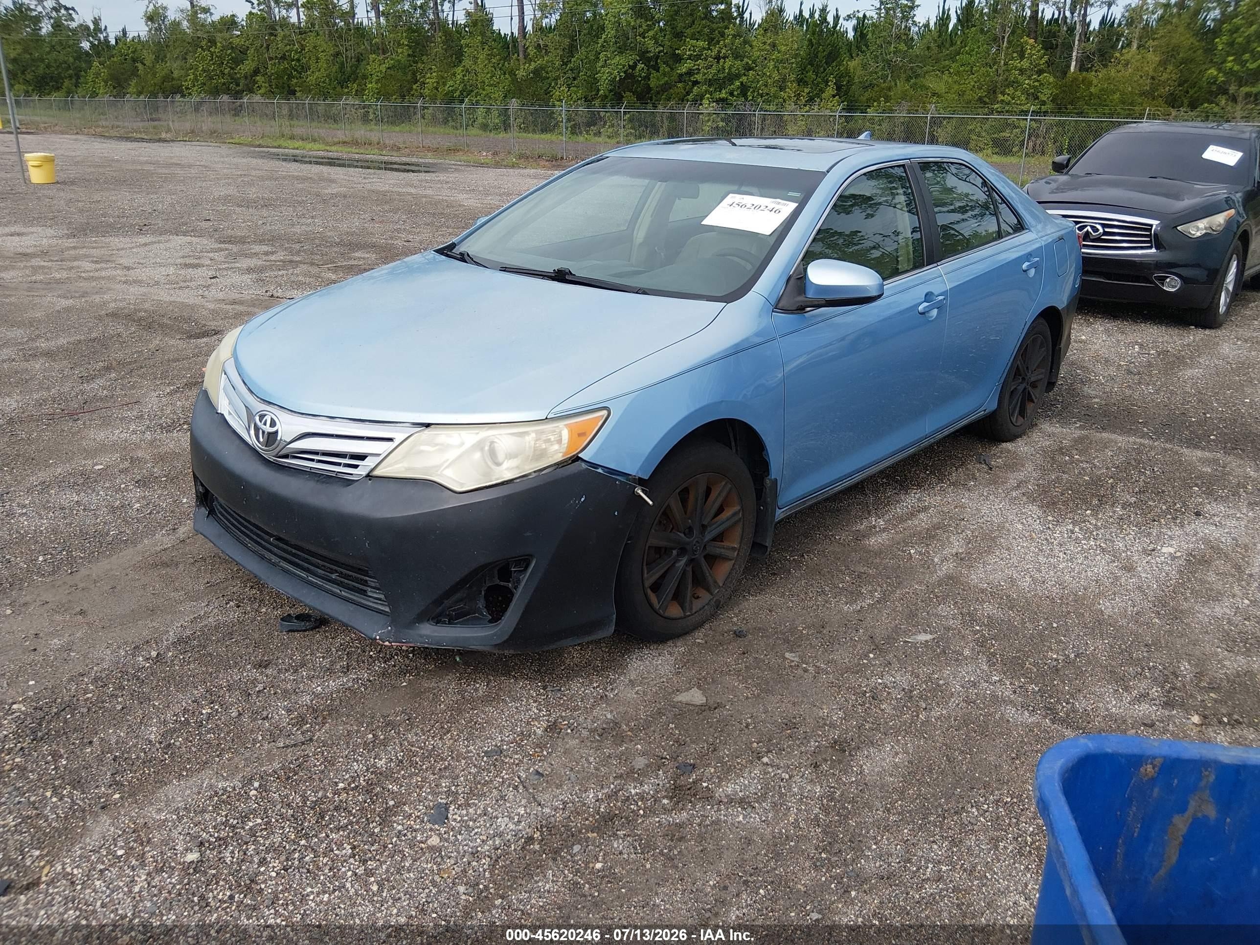 2012 Toyota Camry Xle V6 Blue vin: 4T1BK1FK8CU502443