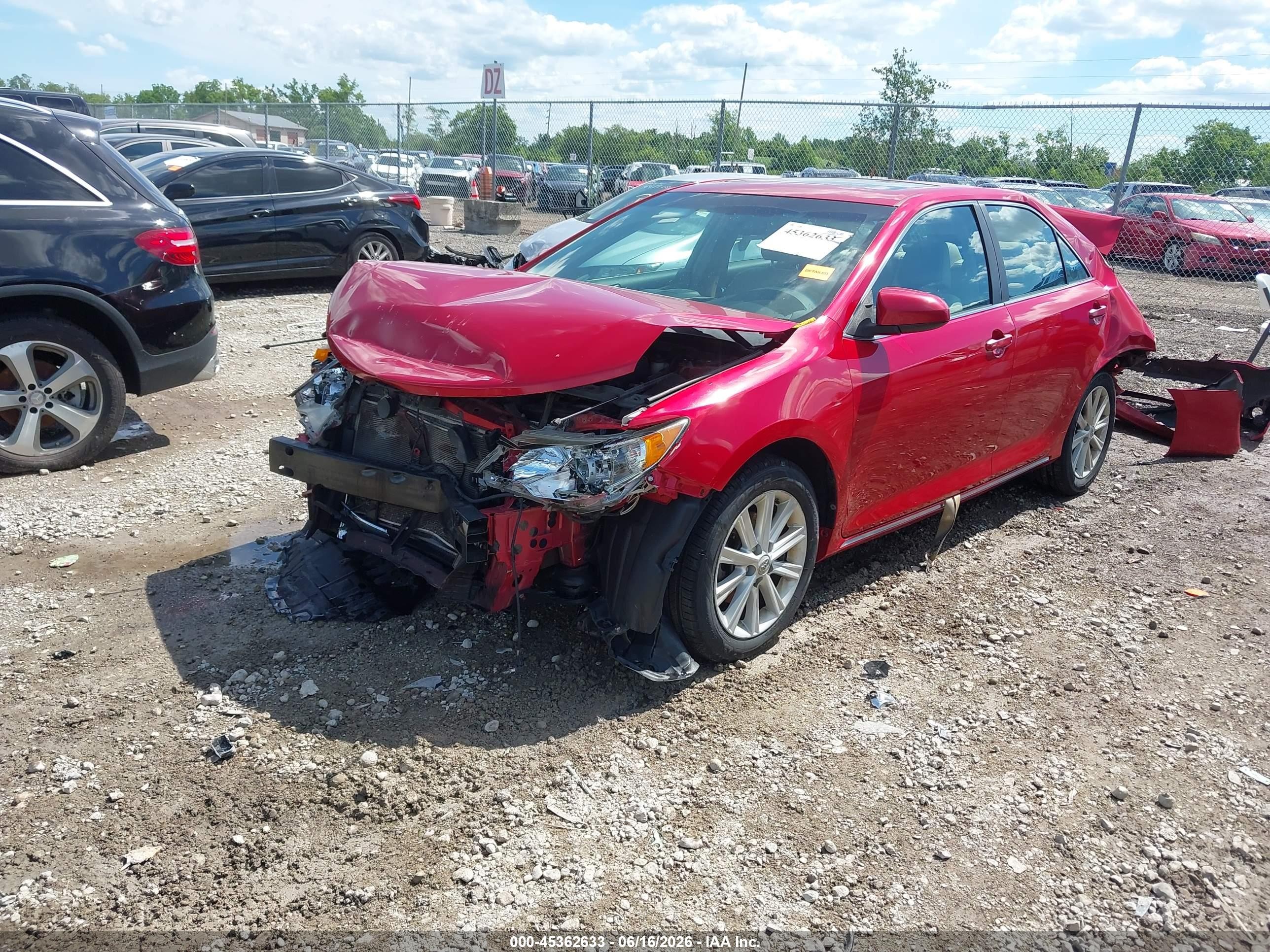 2012 Toyota Camry Xle V6 Red vin: 4T1BK1FK8CU516567