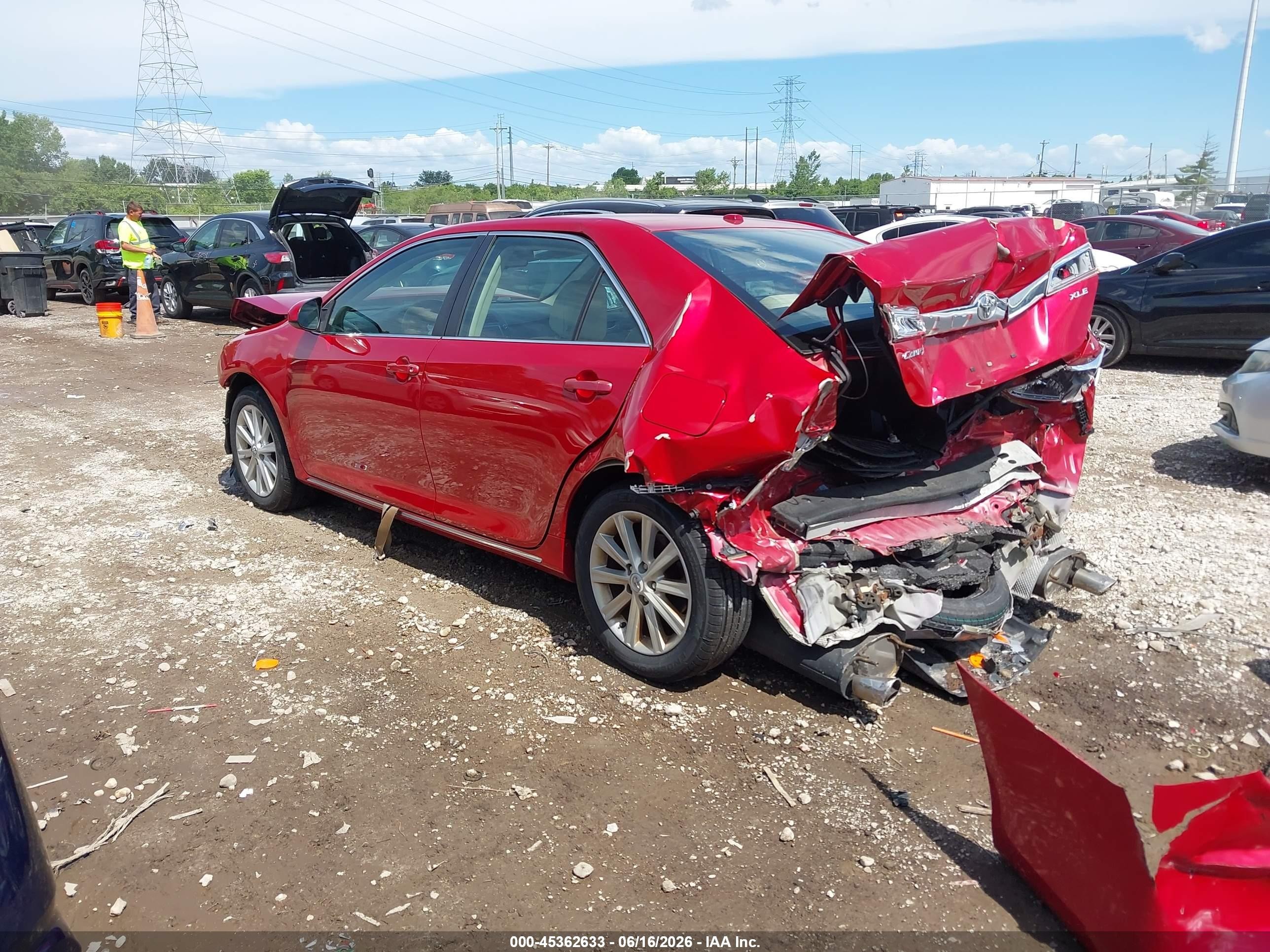 2012 Toyota Camry Xle V6 Red vin: 4T1BK1FK8CU516567