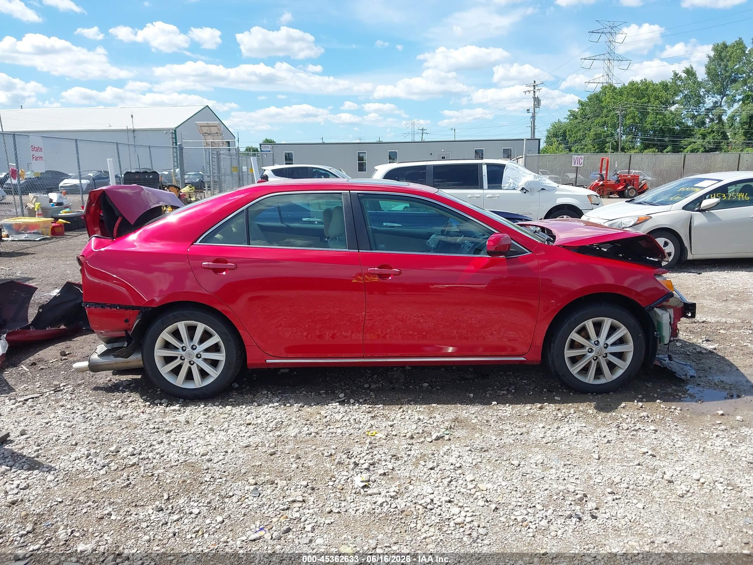 2012 Toyota Camry Xle V6 Red vin: 4T1BK1FK8CU516567