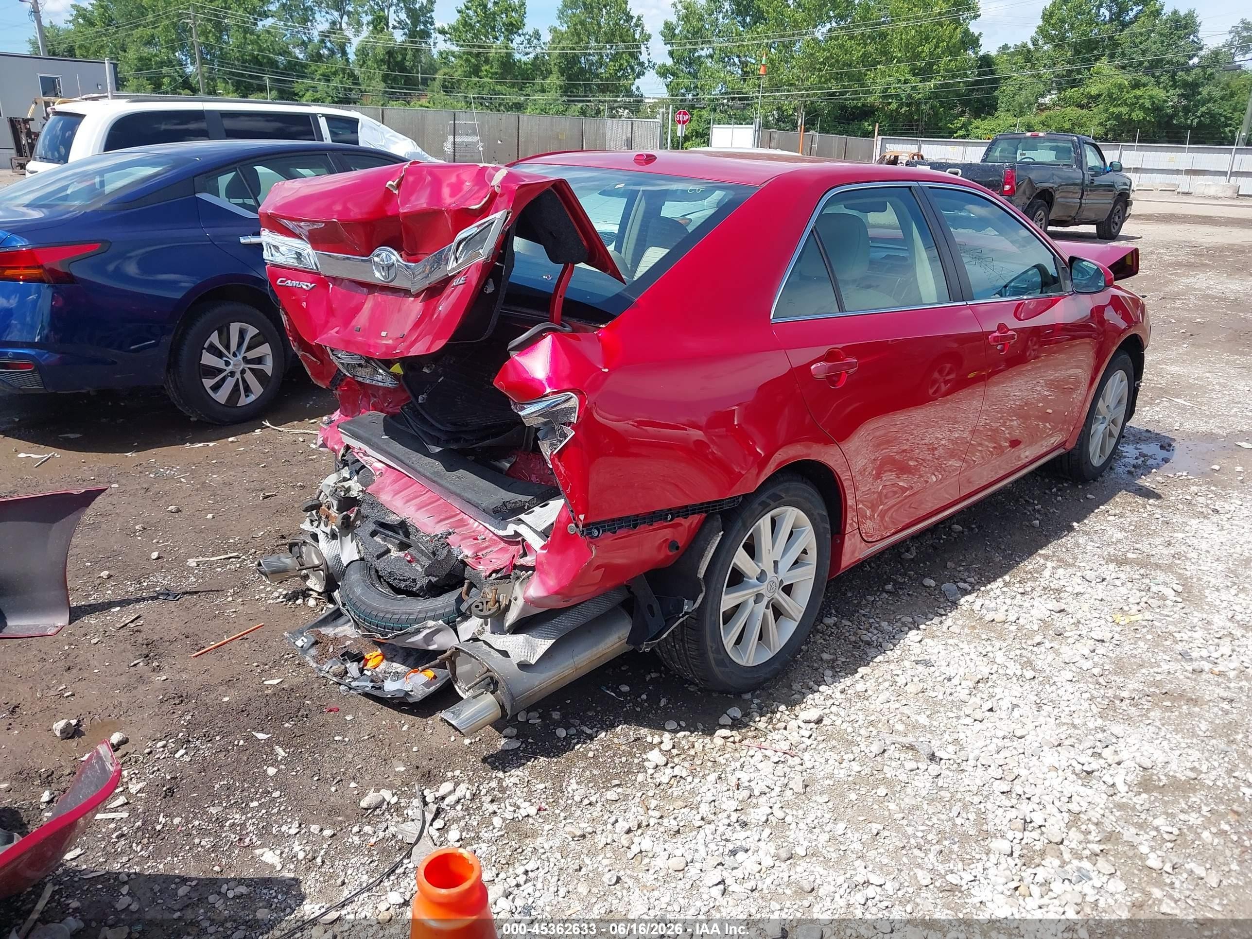 2012 Toyota Camry Xle V6 Red vin: 4T1BK1FK8CU516567
