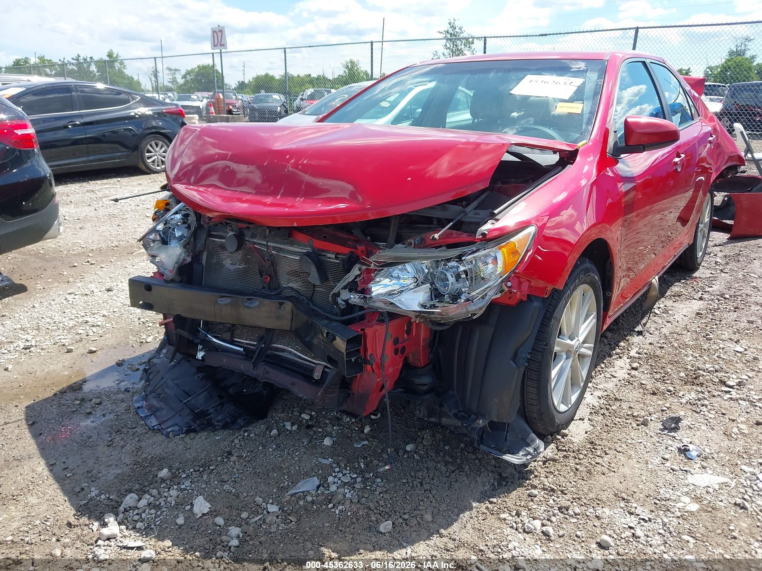 2012 Toyota Camry Xle V6 Red vin: 4T1BK1FK8CU516567