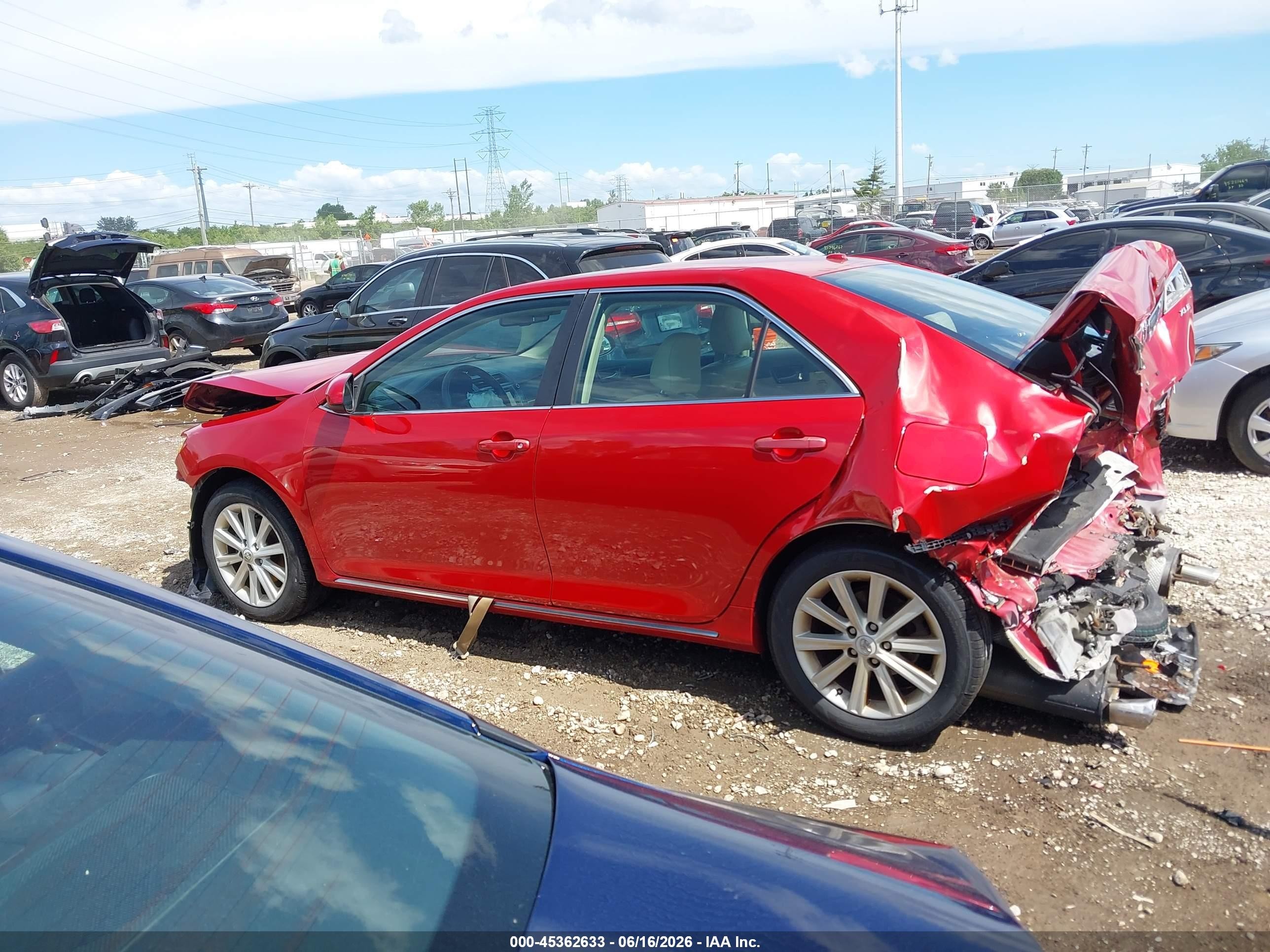 2012 Toyota Camry Xle V6 Red vin: 4T1BK1FK8CU516567