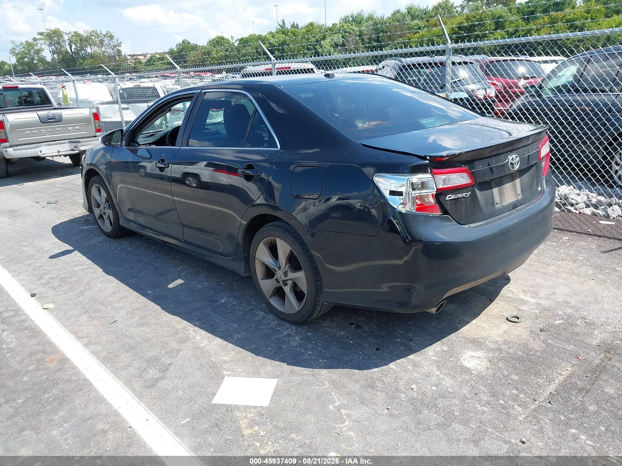 2013 Toyota Camry Se V6 Black vin: 4T1BK1FK8DU527585