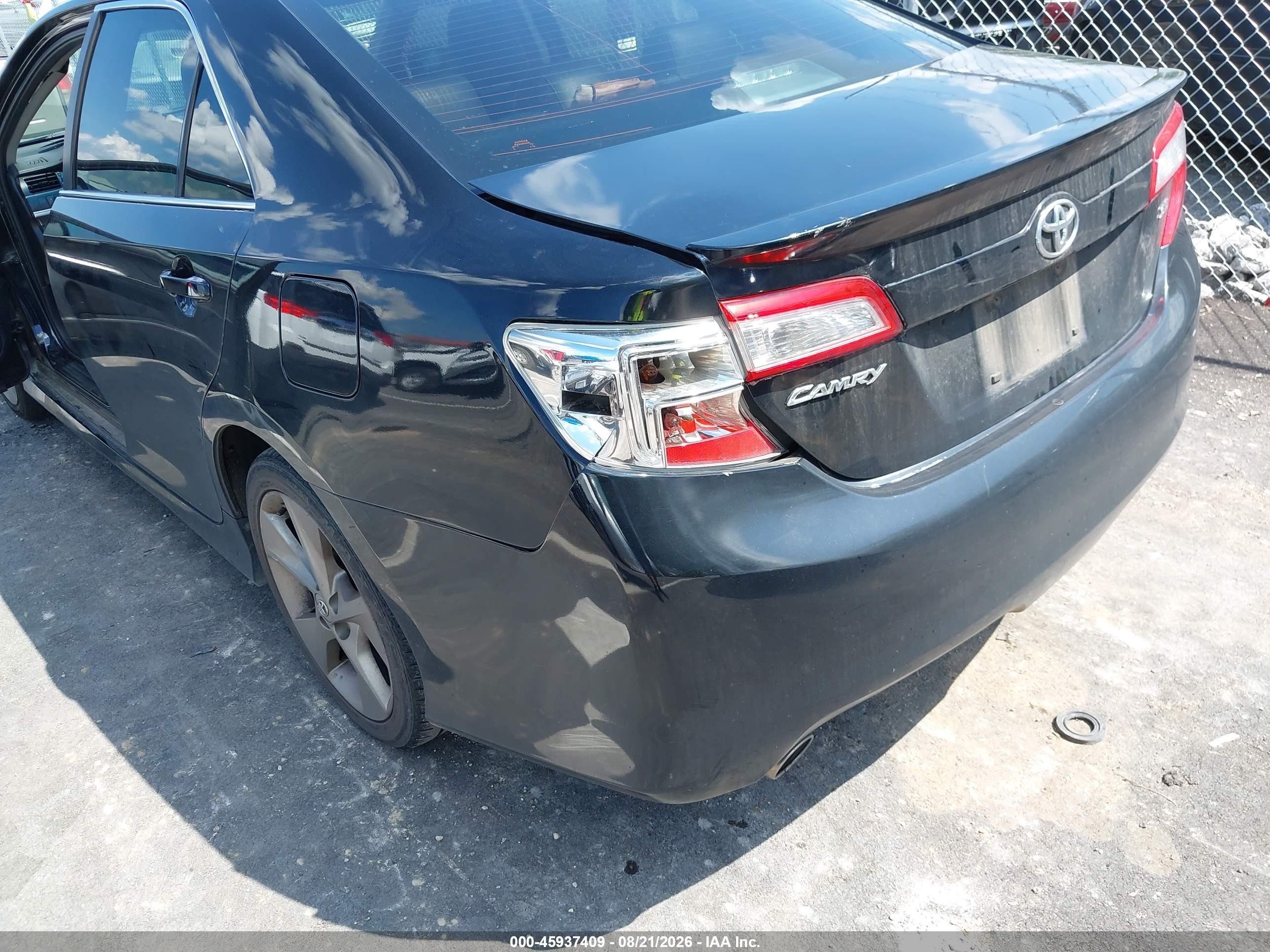 2013 Toyota Camry Se V6 Black vin: 4T1BK1FK8DU527585