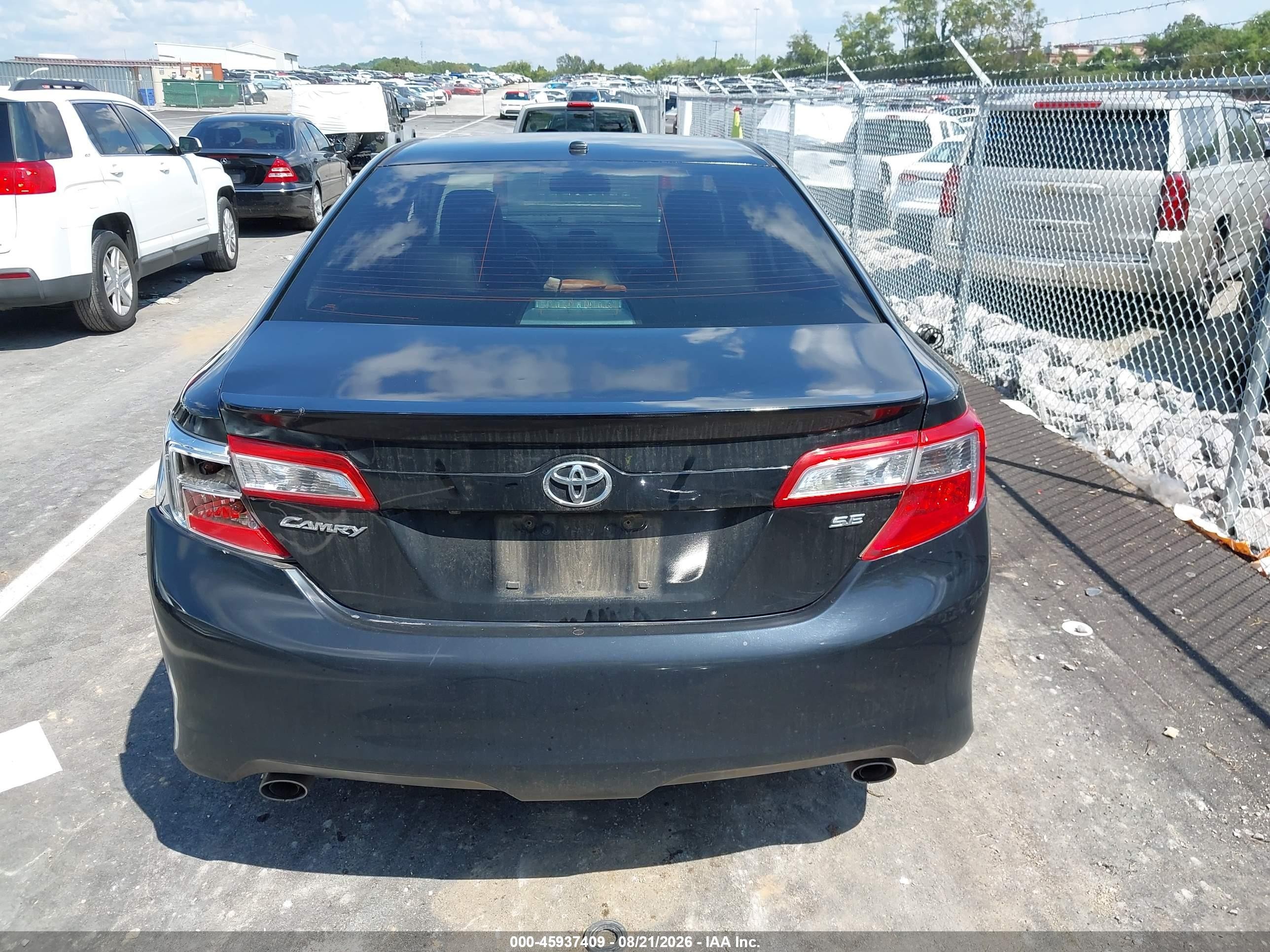 2013 Toyota Camry Se V6 Black vin: 4T1BK1FK8DU527585