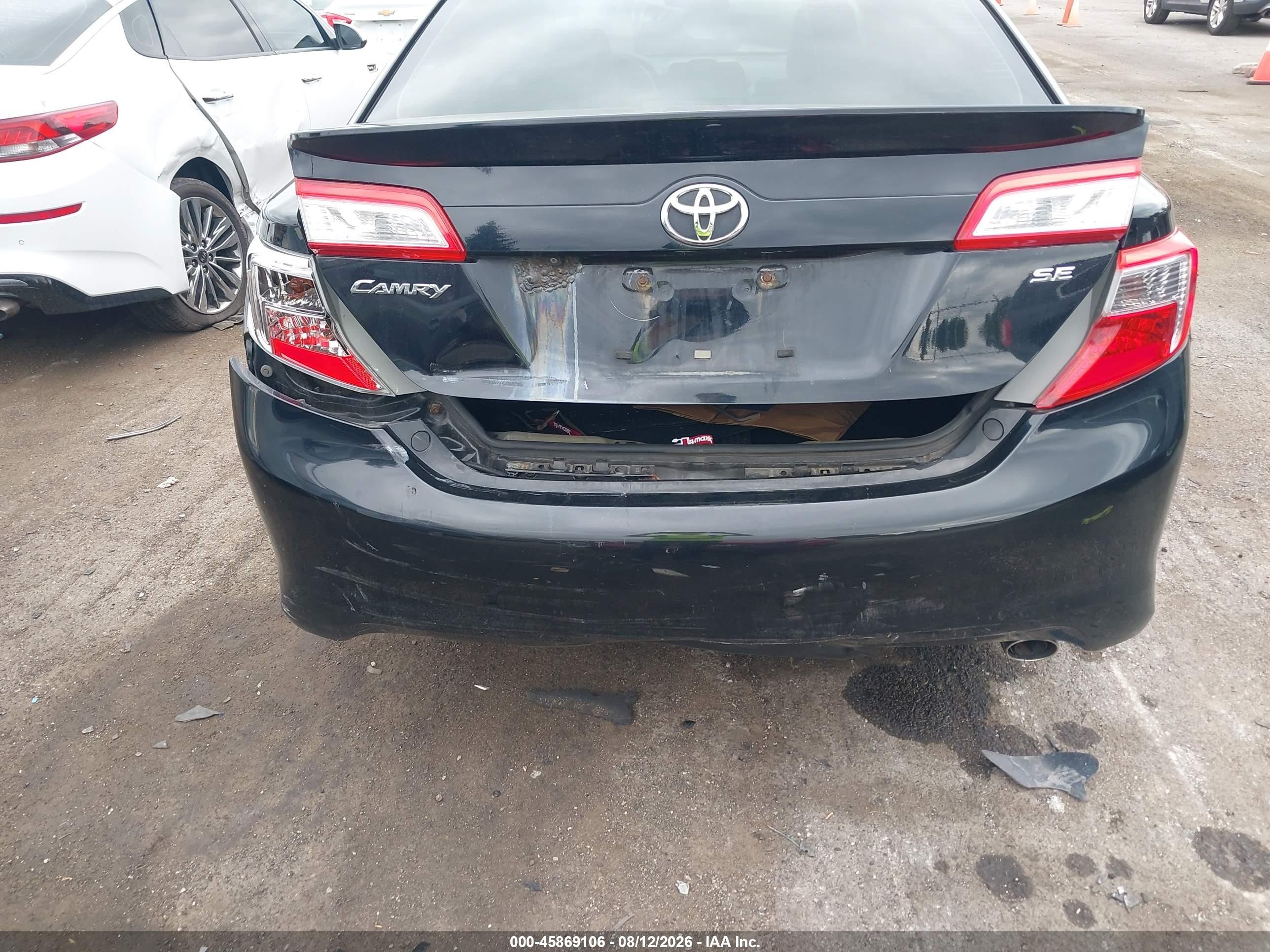 2012 Toyota Camry Se V6 Black vin: 4T1BK1FK9CU011086