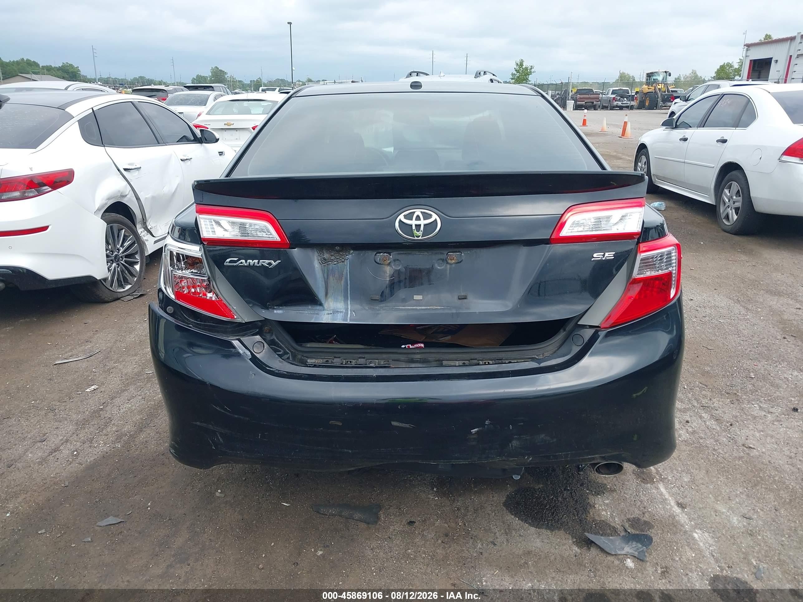 2012 Toyota Camry Se V6 Black vin: 4T1BK1FK9CU011086