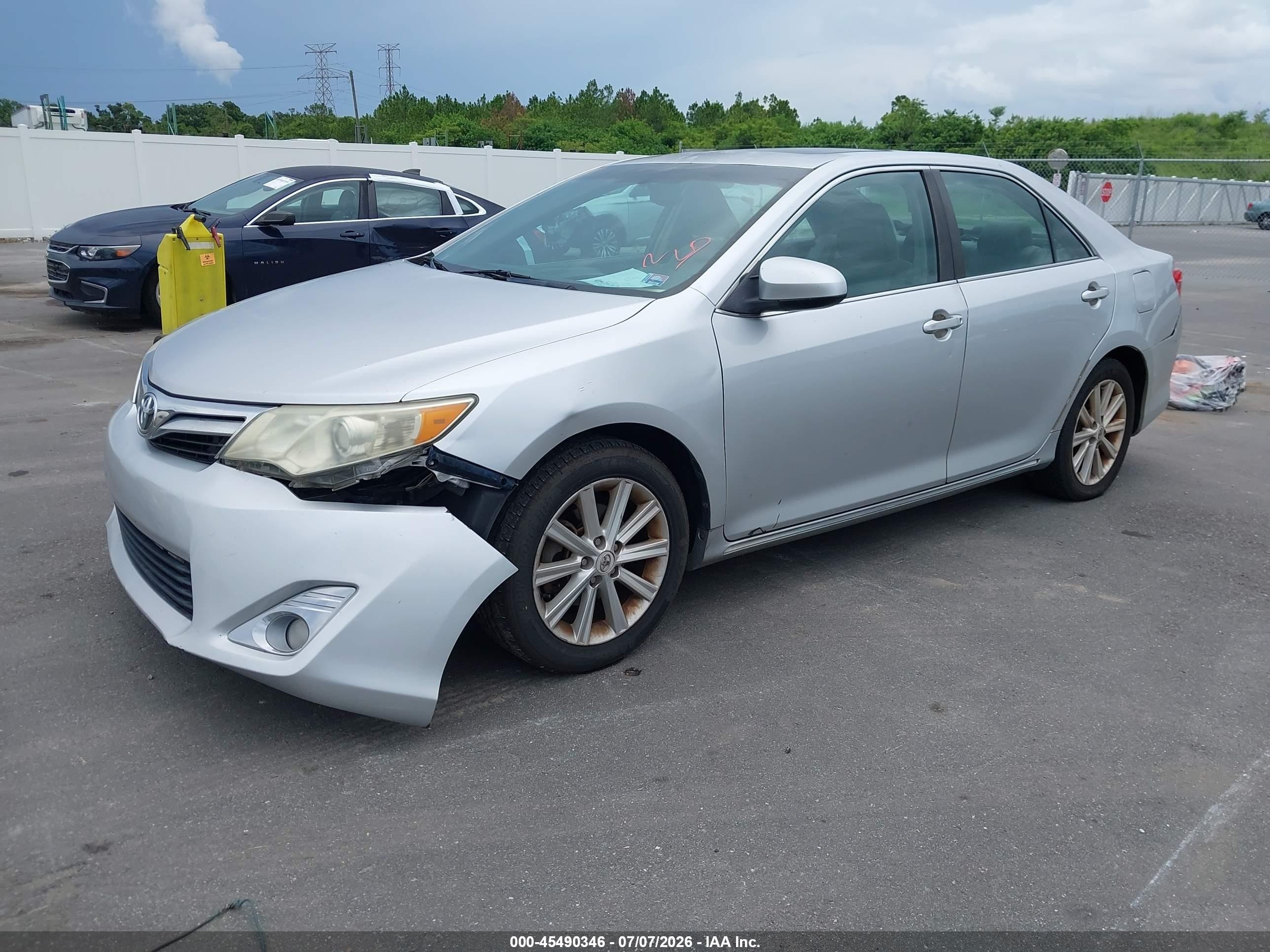 2012 Toyota Camry Xle V6 Silver vin: 4T1BK1FK9CU020029