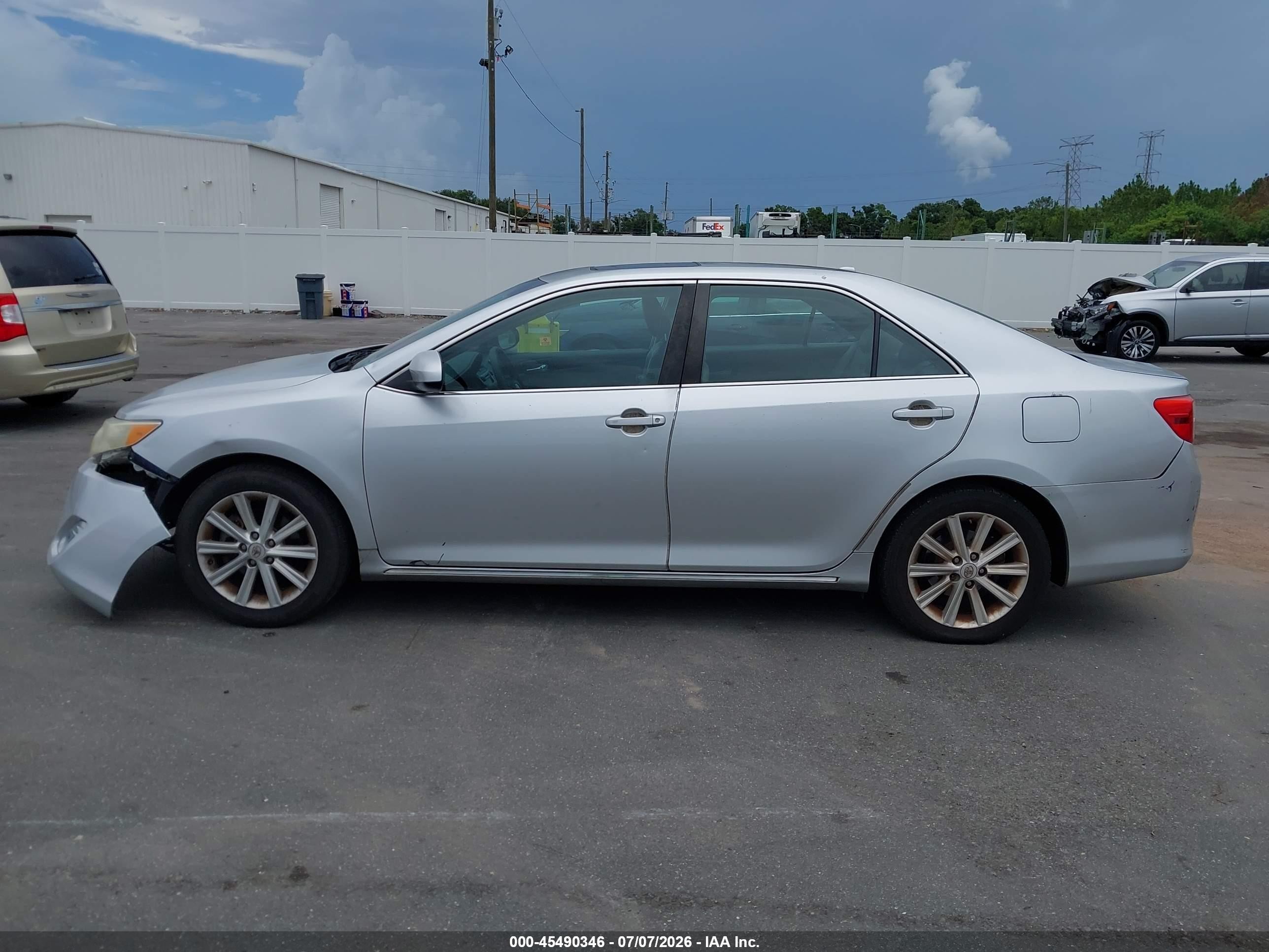 2012 Toyota Camry Xle V6 Silver vin: 4T1BK1FK9CU020029