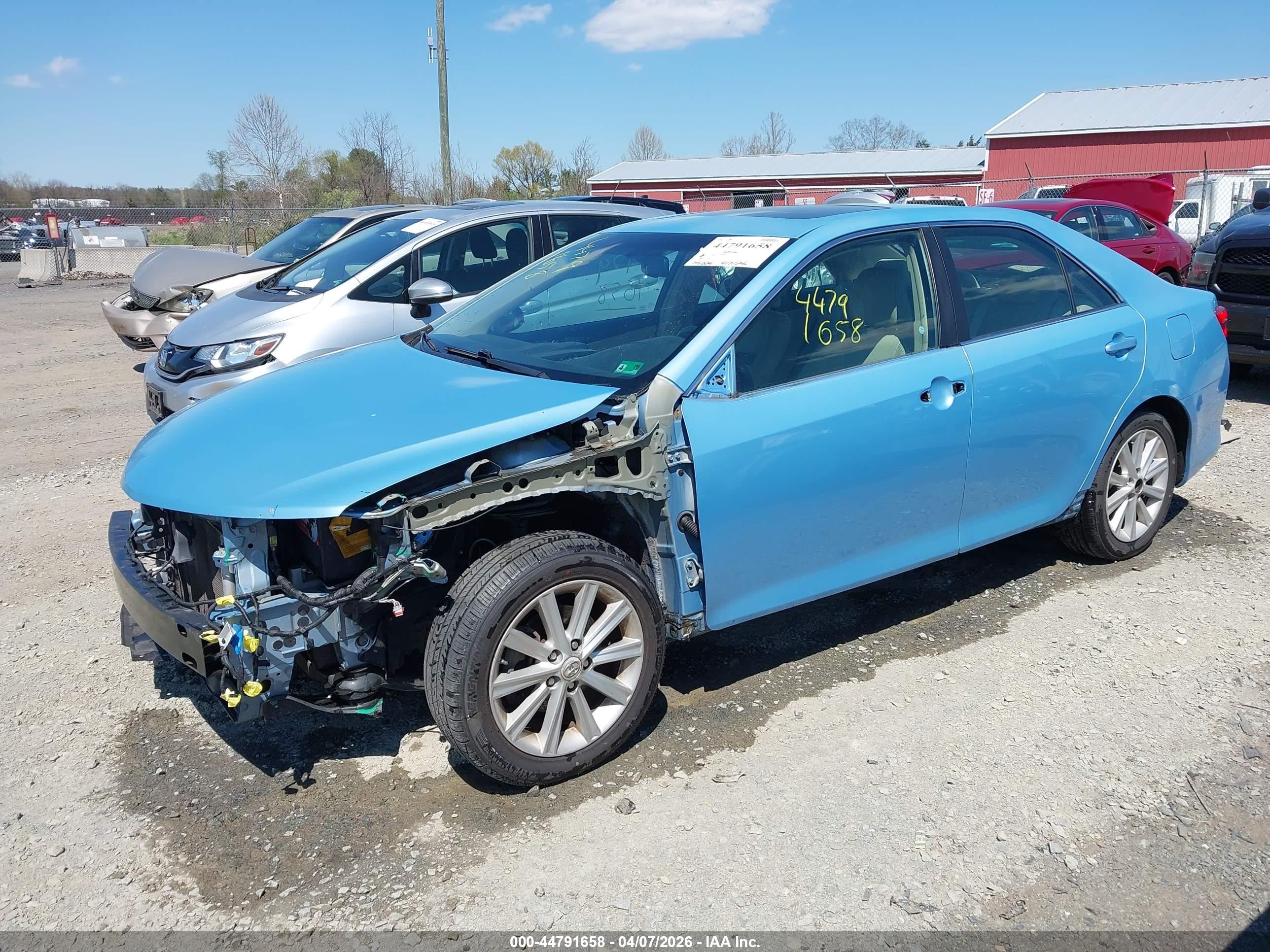 2012 Toyota Camry Xle V6 Blue vin: 4T1BK1FK9CU523527