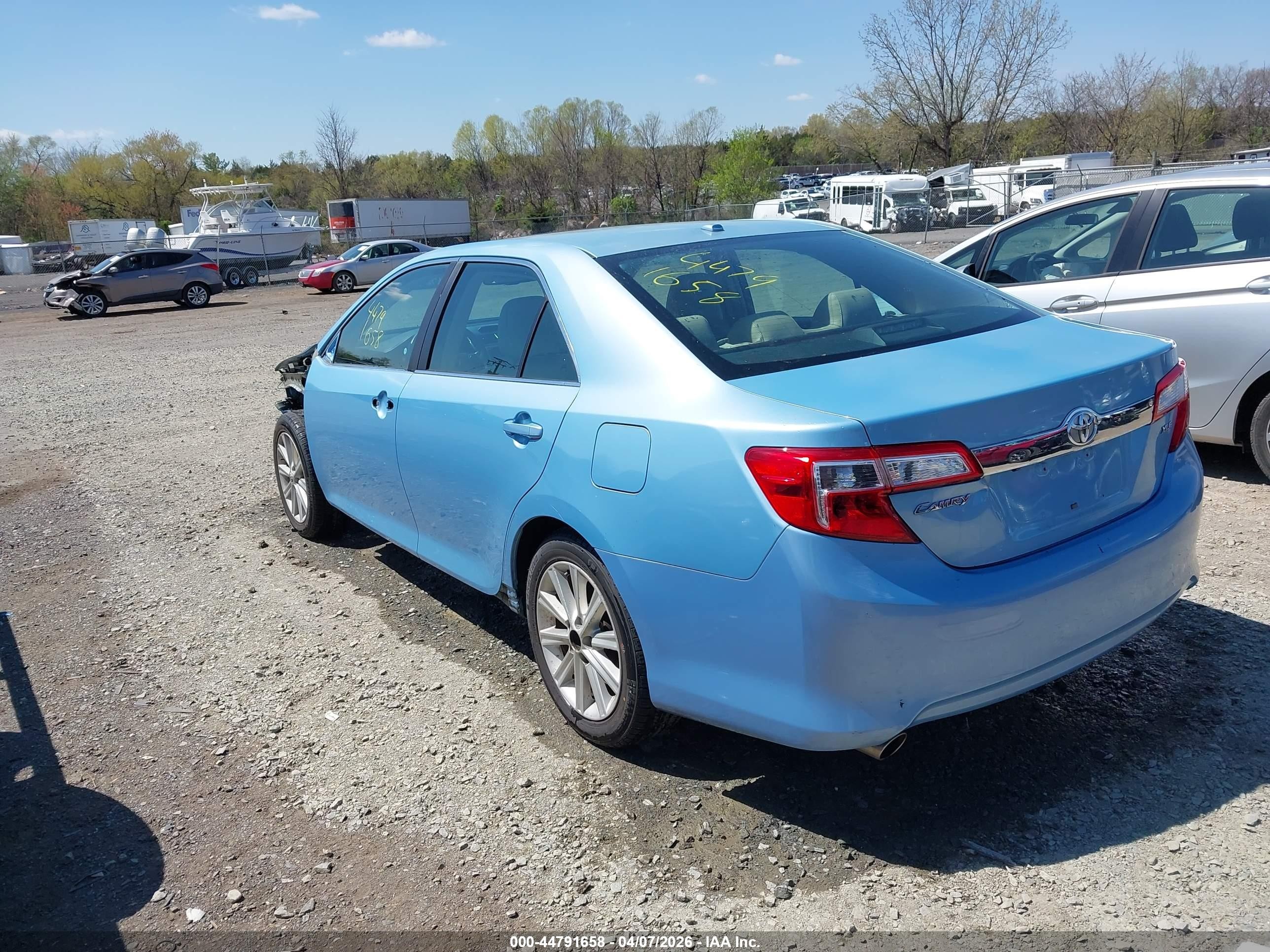2012 Toyota Camry Xle V6 Blue vin: 4T1BK1FK9CU523527