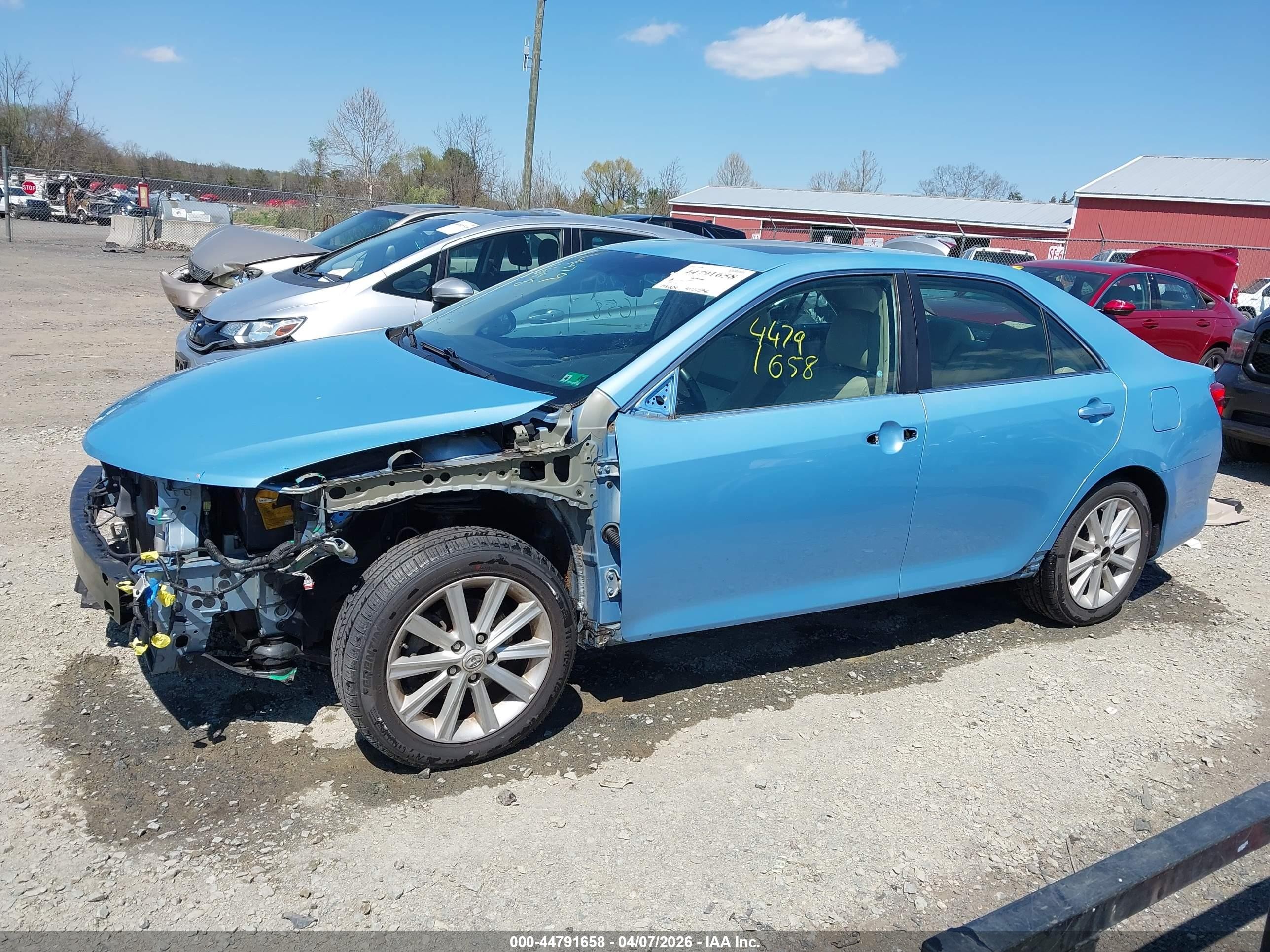 2012 Toyota Camry Xle V6 Blue vin: 4T1BK1FK9CU523527