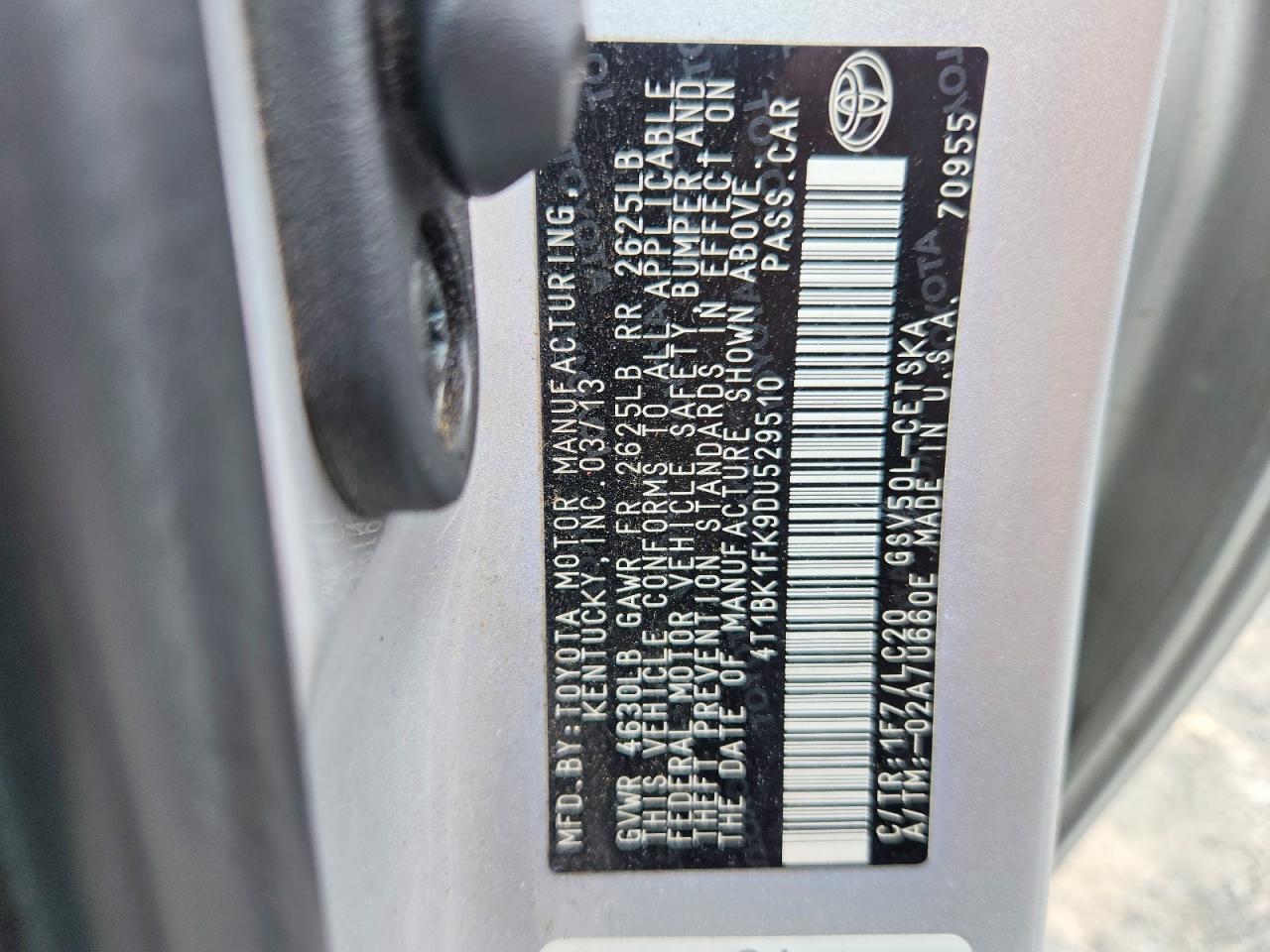 2013 Toyota Camry Se V6 Серебряный vin: 4T1BK1FK9DU529510