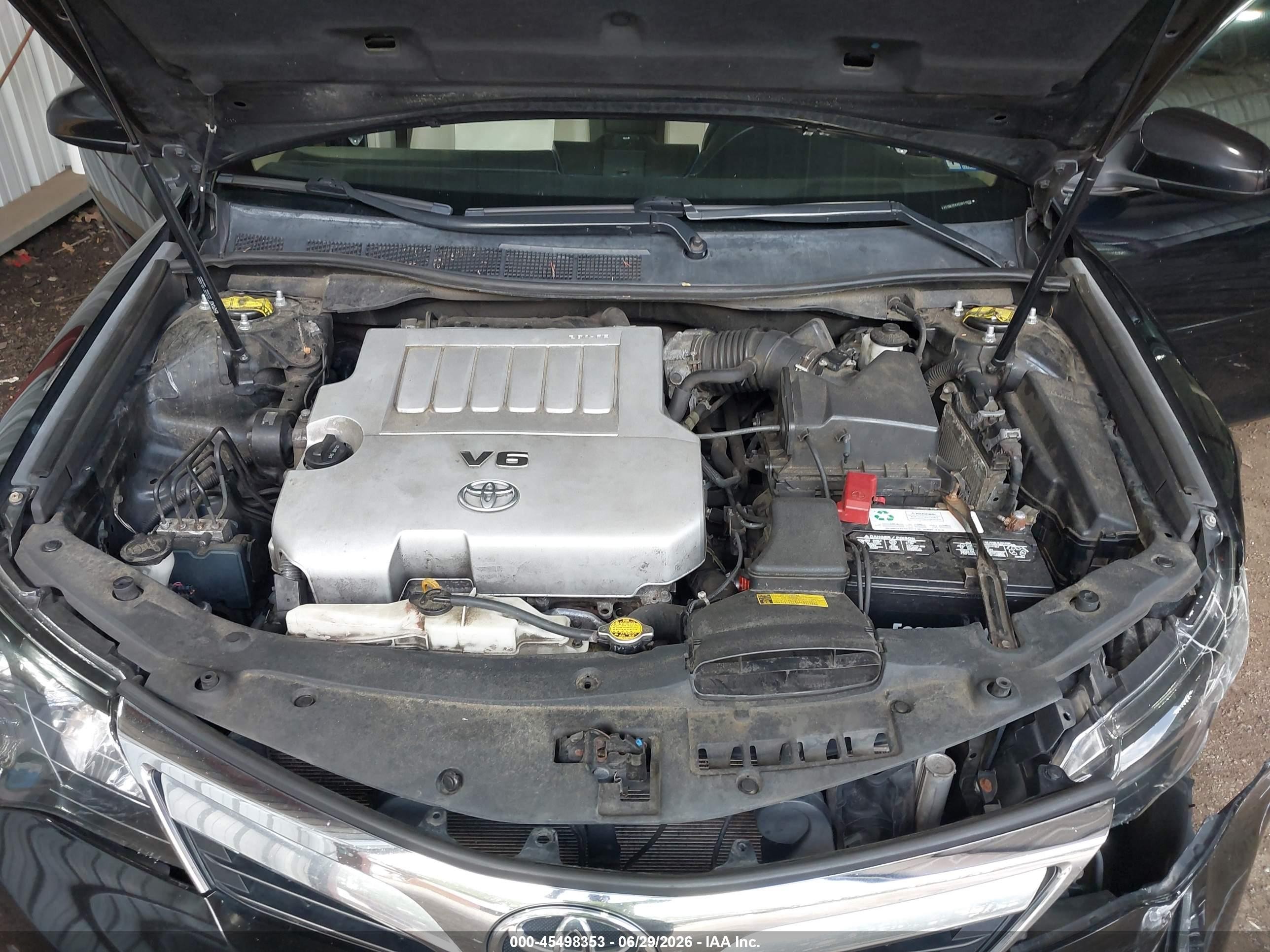 2012 Toyota Camry Xle V6 Black vin: 4T1BK1FKXCU011033