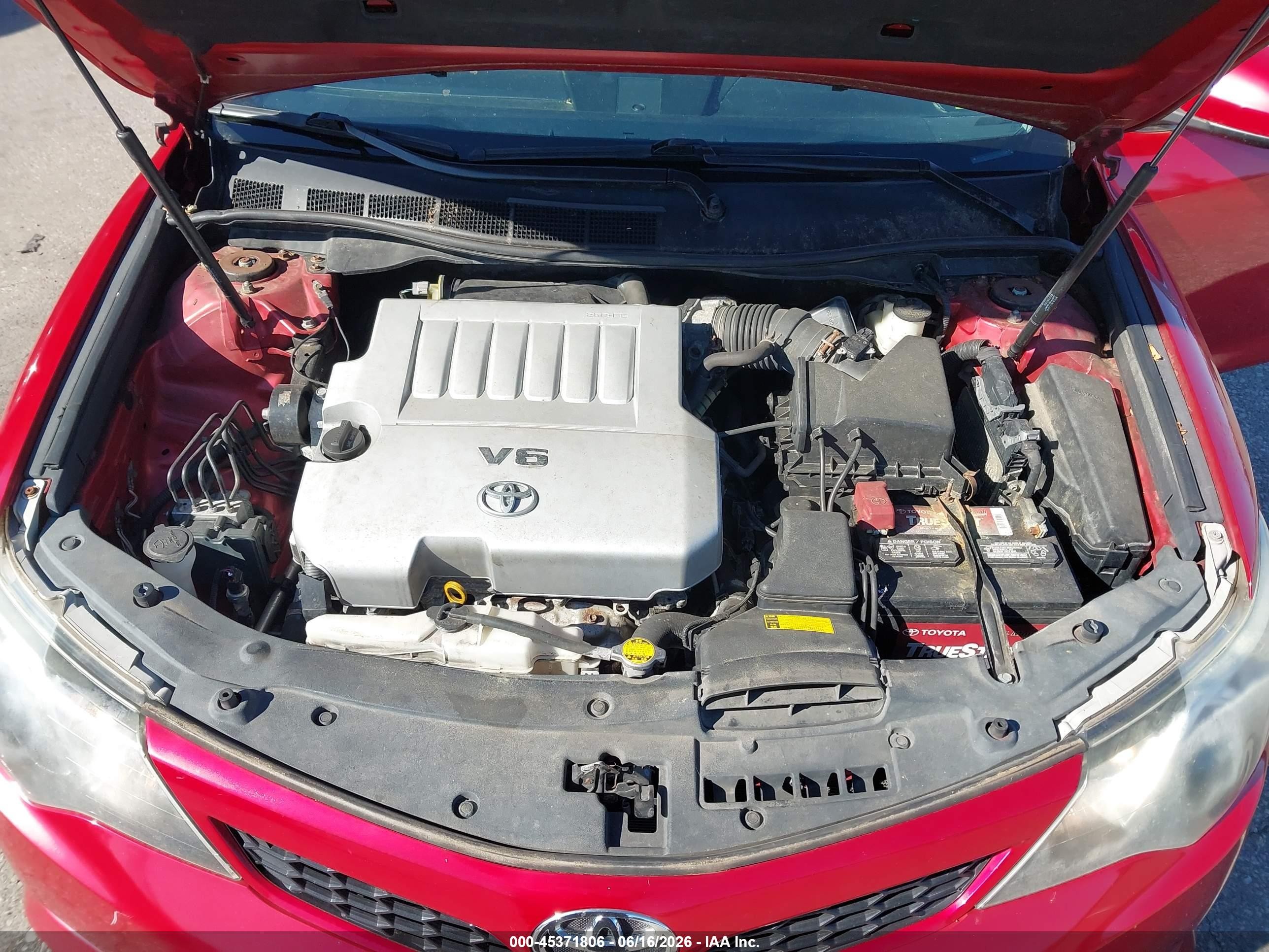 2012 Toyota Camry Se V6 Red vin: 4T1BK1FKXCU503464