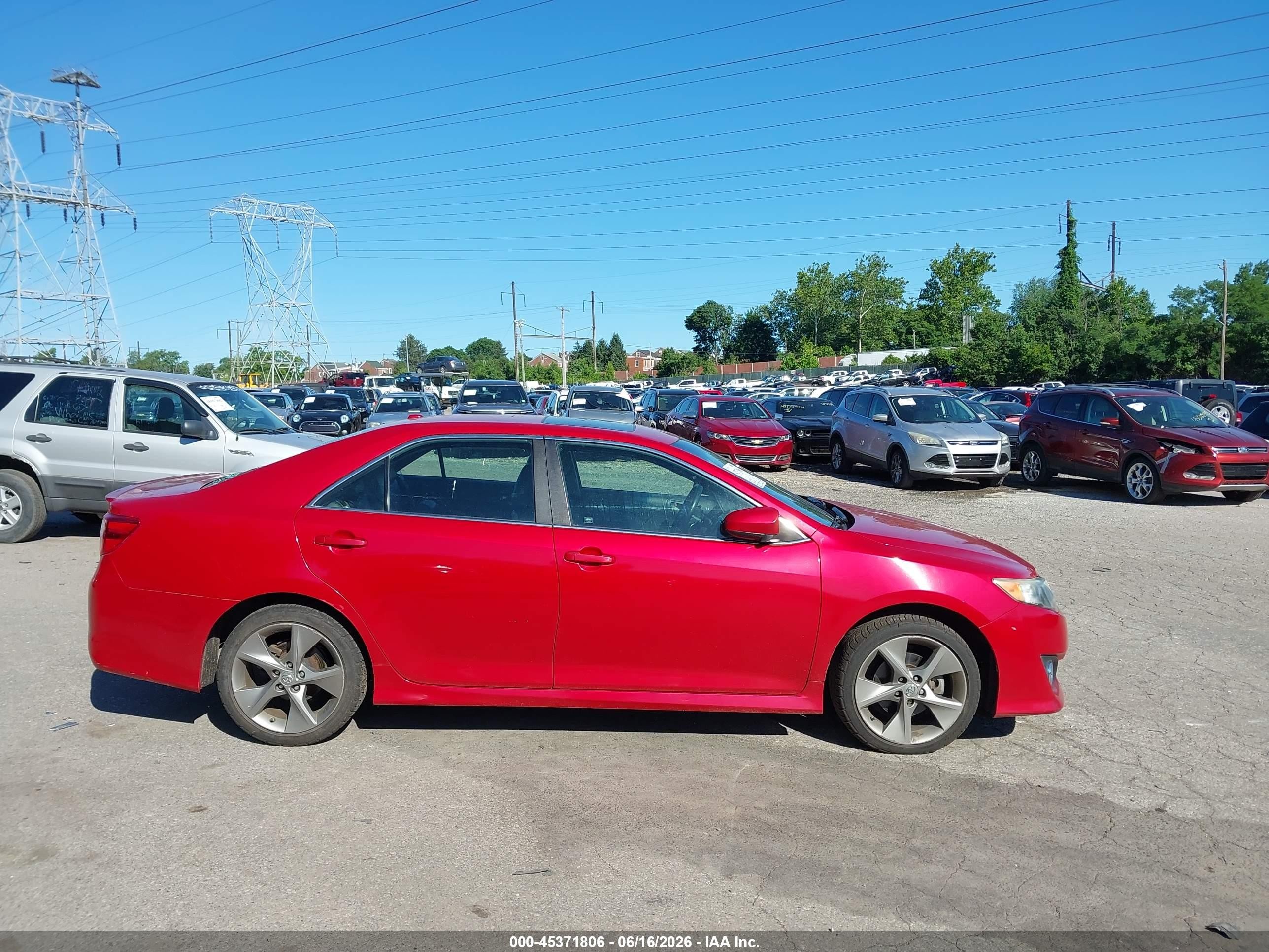 2012 Toyota Camry Se V6 Red vin: 4T1BK1FKXCU503464