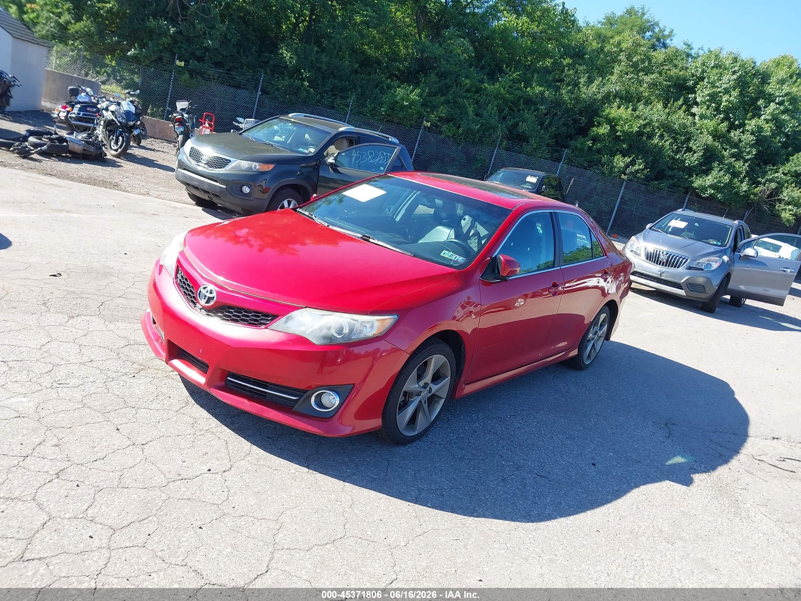 2012 Toyota Camry Se V6 Red vin: 4T1BK1FKXCU503464