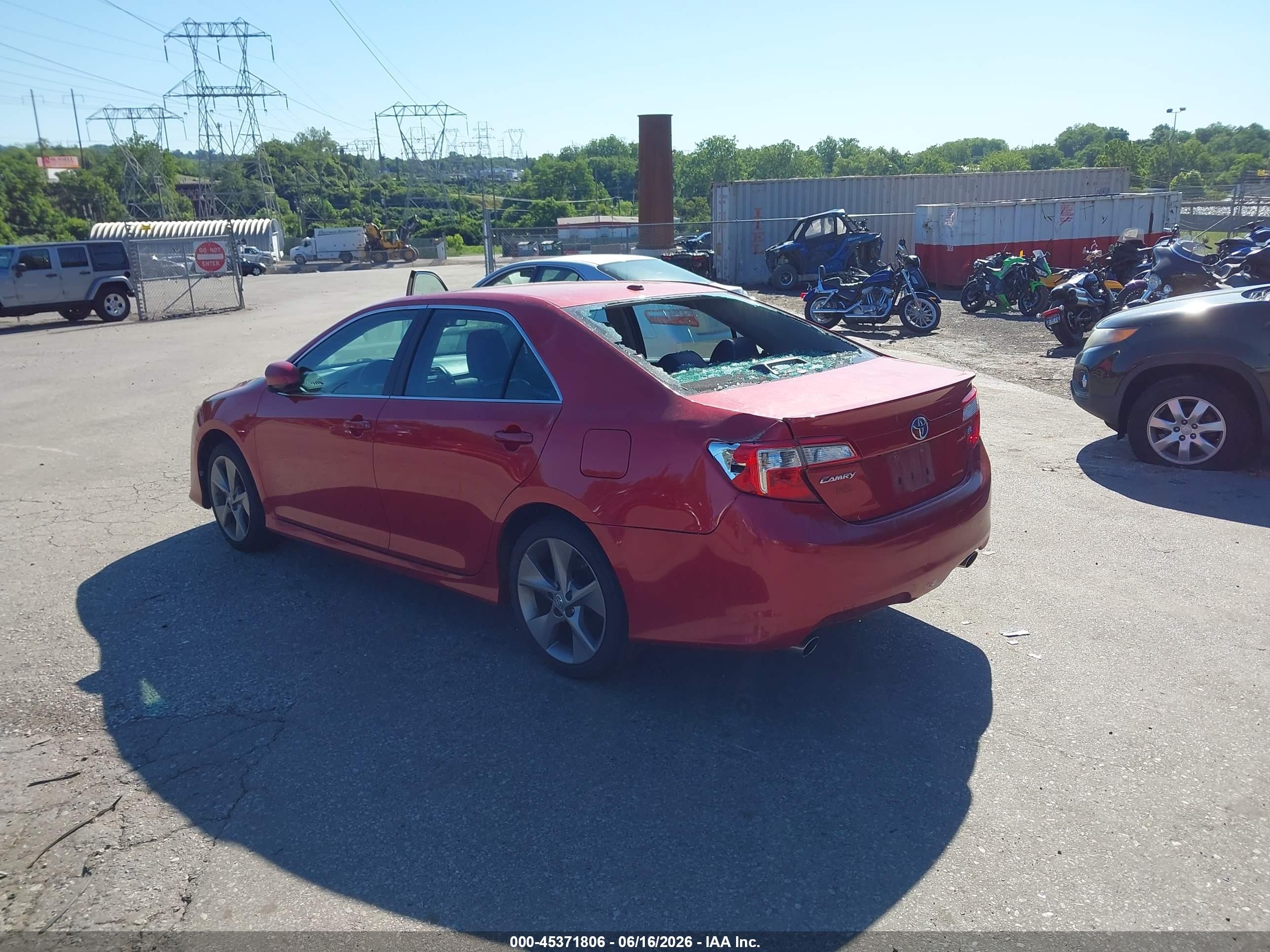 2012 Toyota Camry Se V6 Red vin: 4T1BK1FKXCU503464