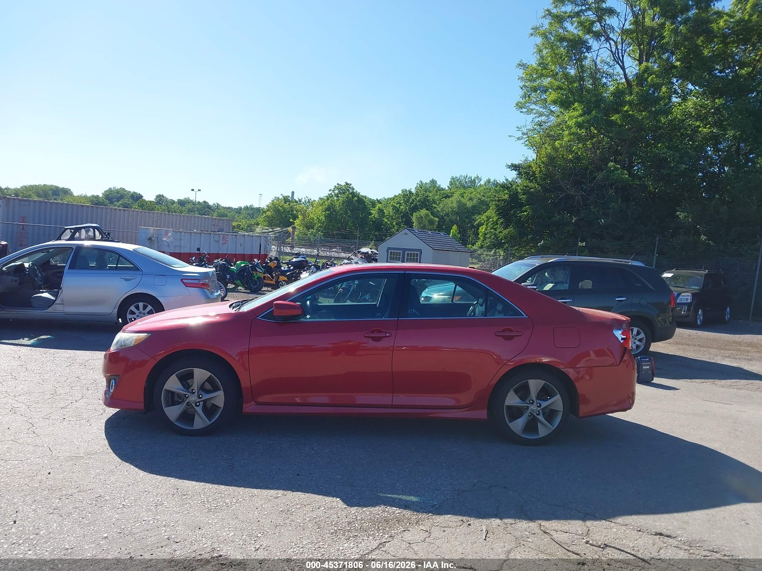 2012 Toyota Camry Se V6 Red vin: 4T1BK1FKXCU503464