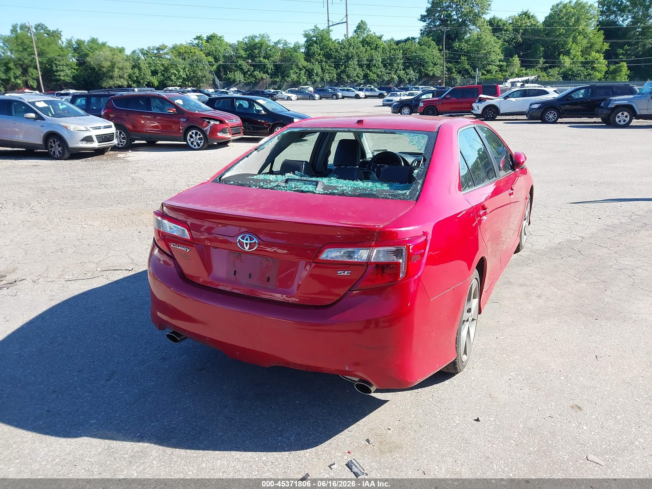 2012 Toyota Camry Se V6 Red vin: 4T1BK1FKXCU503464