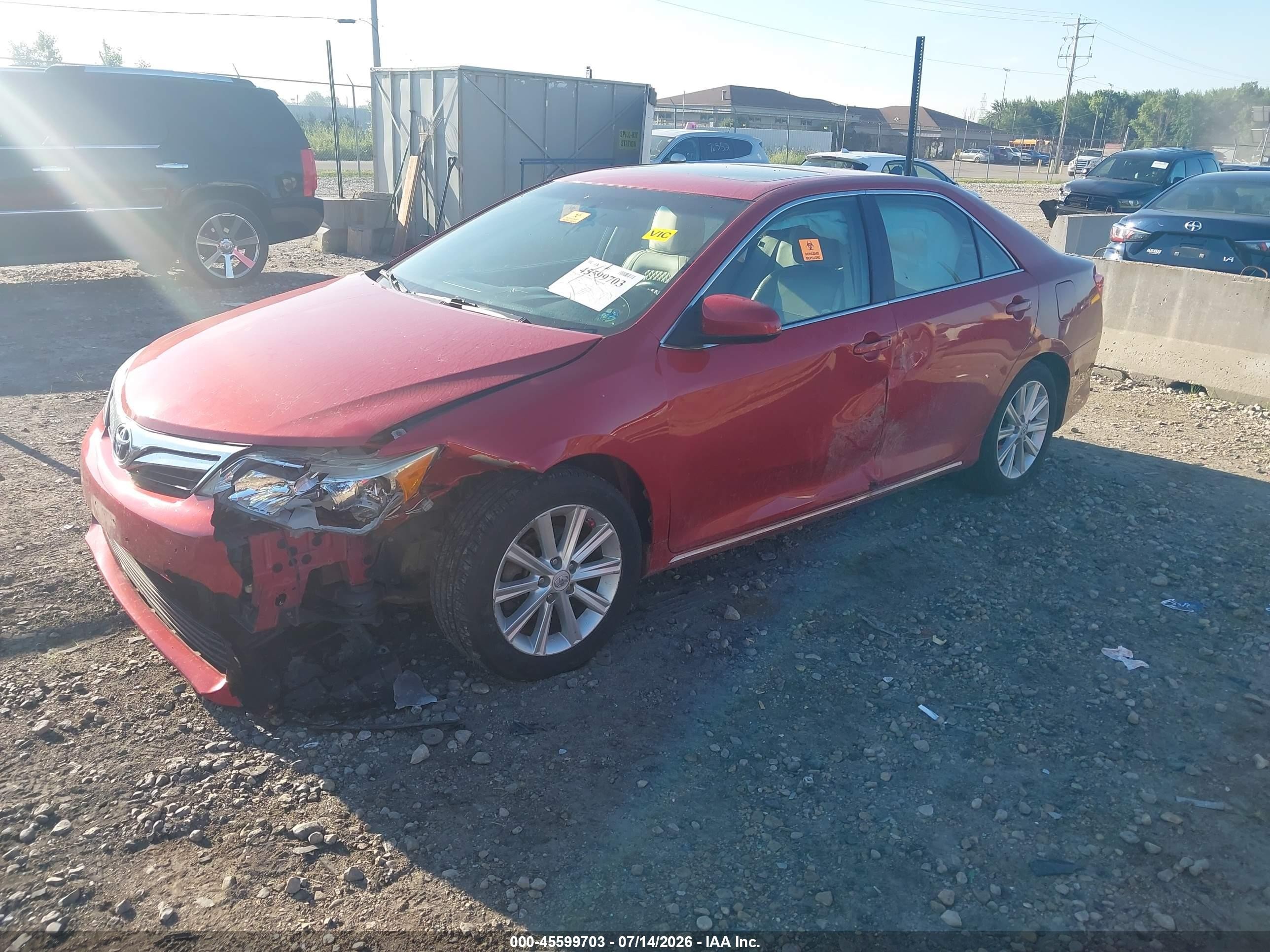 2012 Toyota Camry Xle V6 Red vin: 4T1BK1FKXCU508793