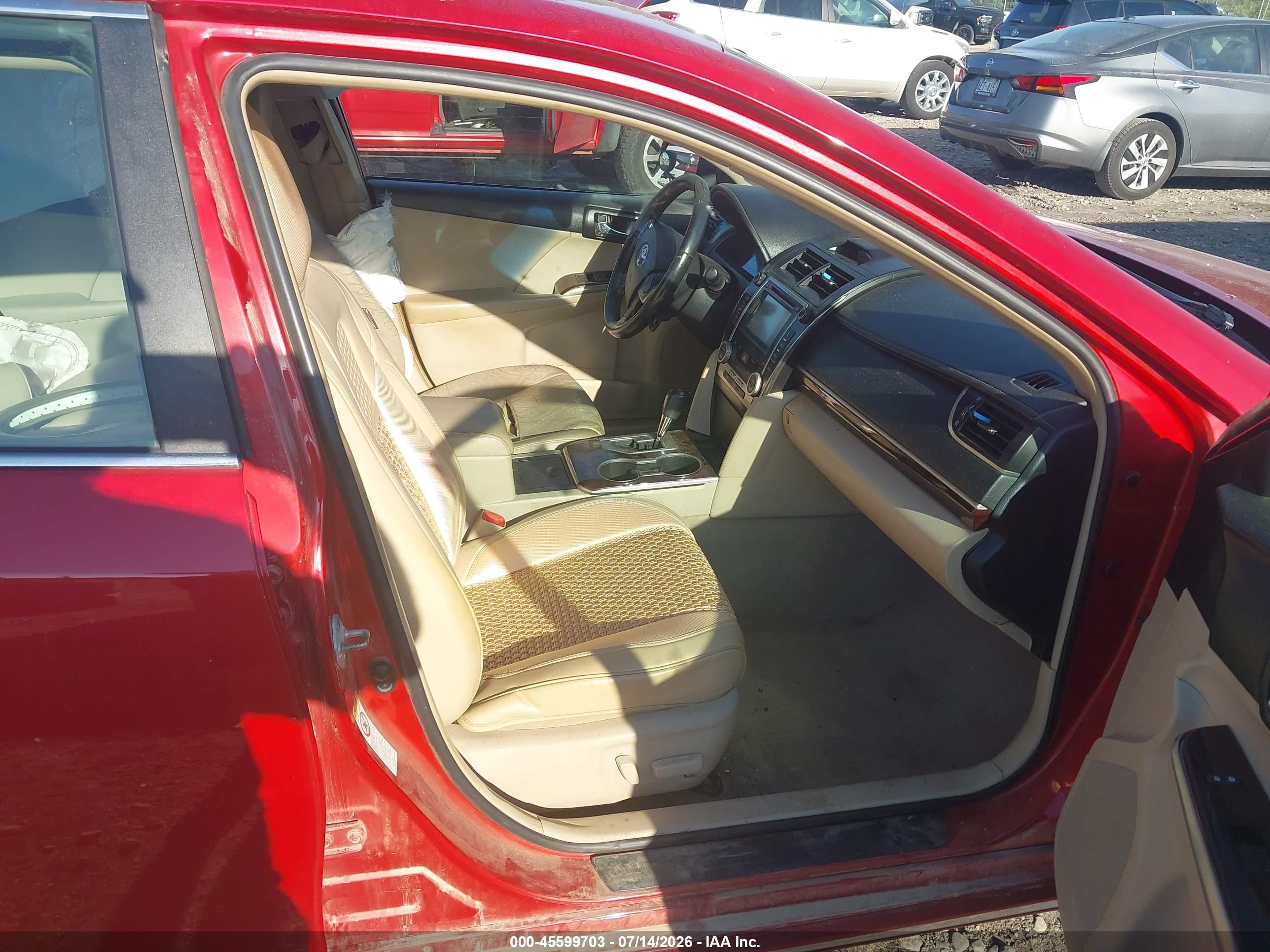 2012 Toyota Camry Xle V6 Red vin: 4T1BK1FKXCU508793