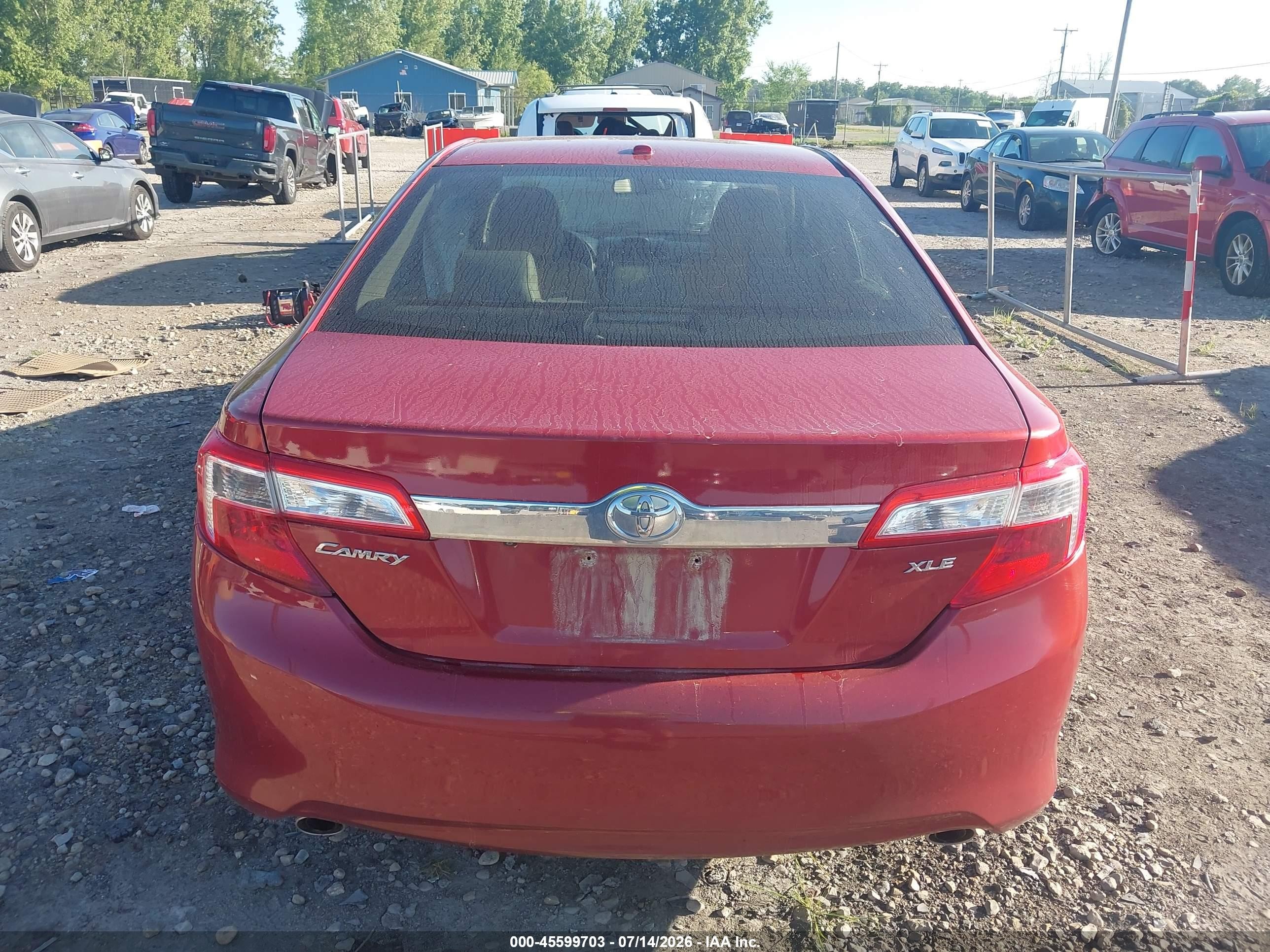 2012 Toyota Camry Xle V6 Red vin: 4T1BK1FKXCU508793