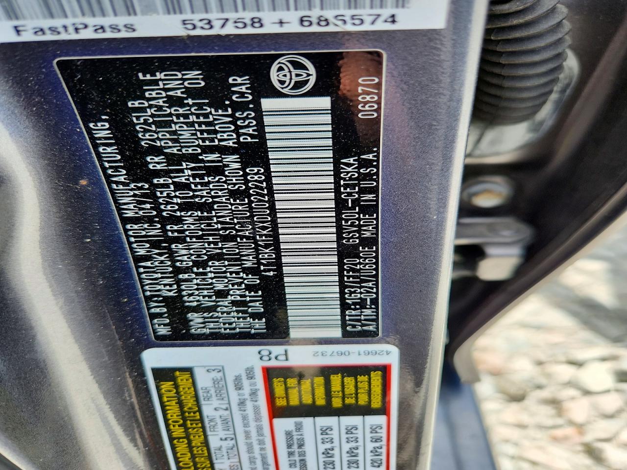 2013 Toyota Camry Se V6 Gray vin: 4T1BK1FKXDU022289