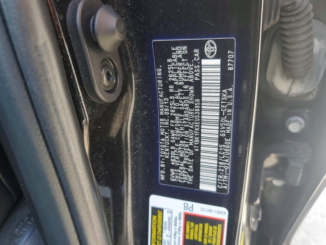 2014 Toyota Camry Se V6 Black vin: 4T1BK1FKXEU538959