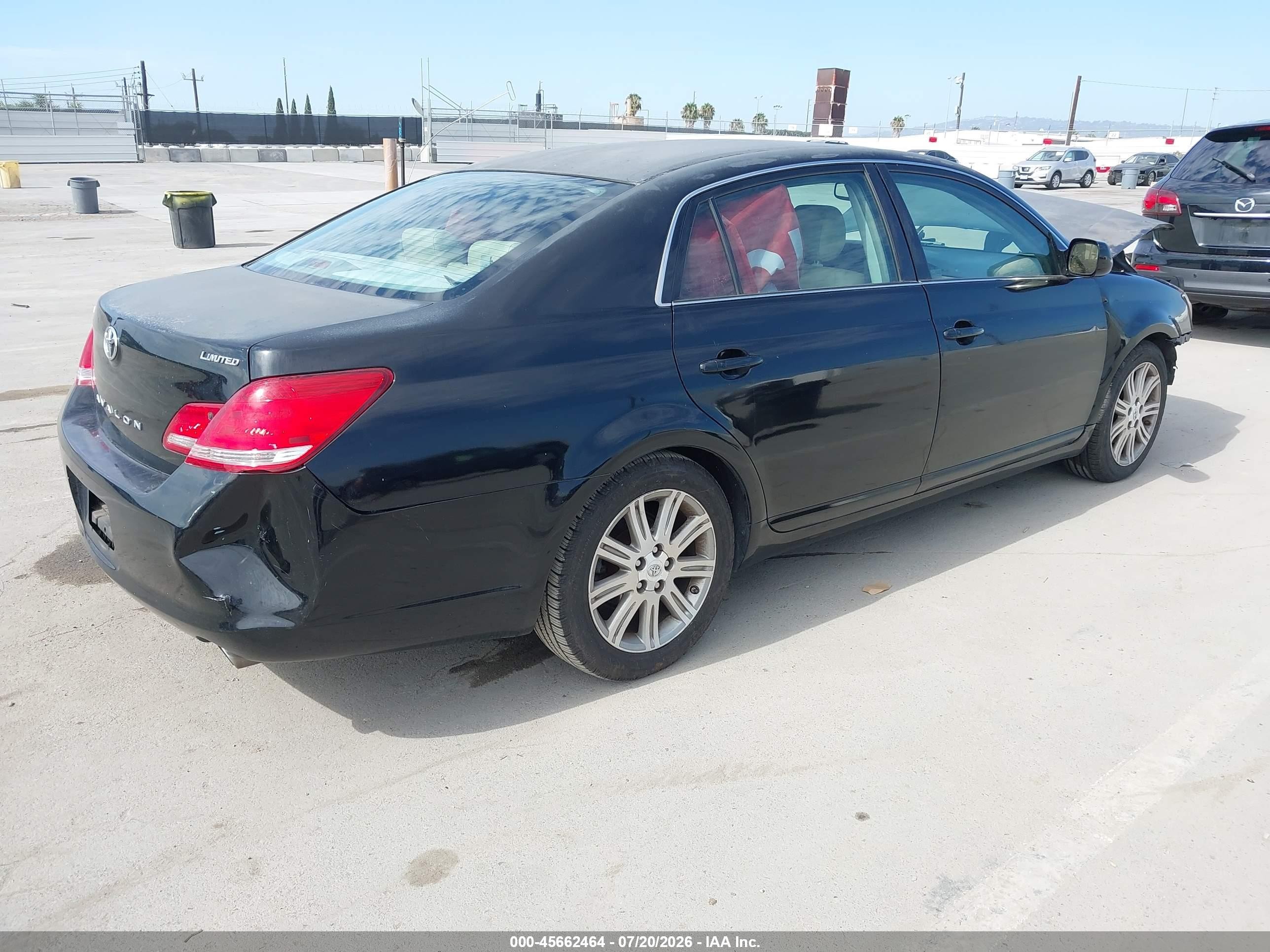 2007 Toyota Avalon Limited Black vin: 4T1BK36B07U181225