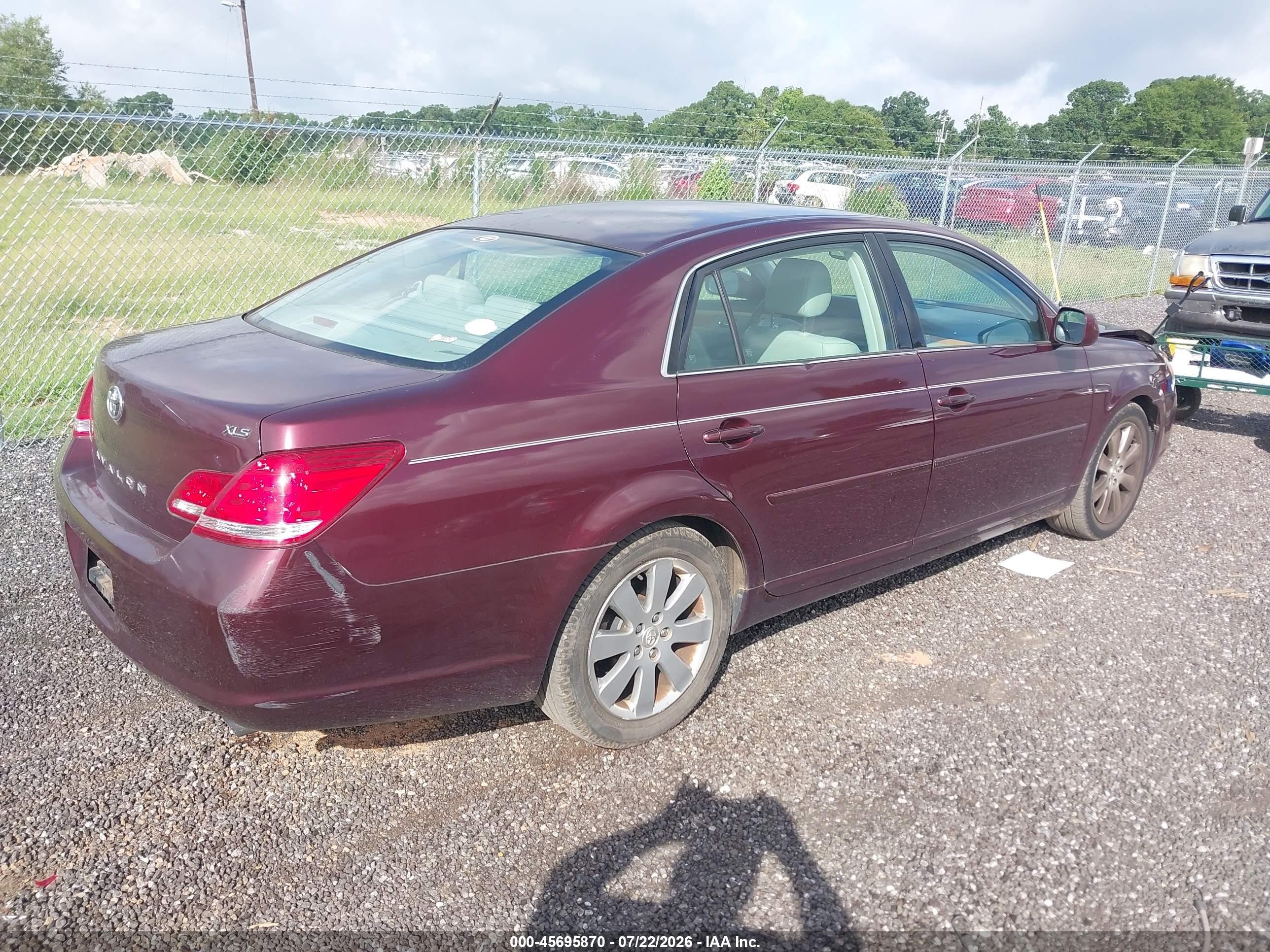 2007 Toyota Avalon Xls Burgundy vin: 4T1BK36B07U212554