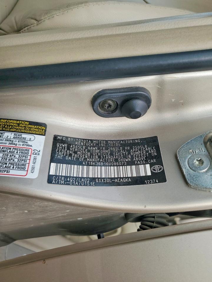 2006 Toyota Avalon Xls Beige vin: 4T1BK36B16U086073