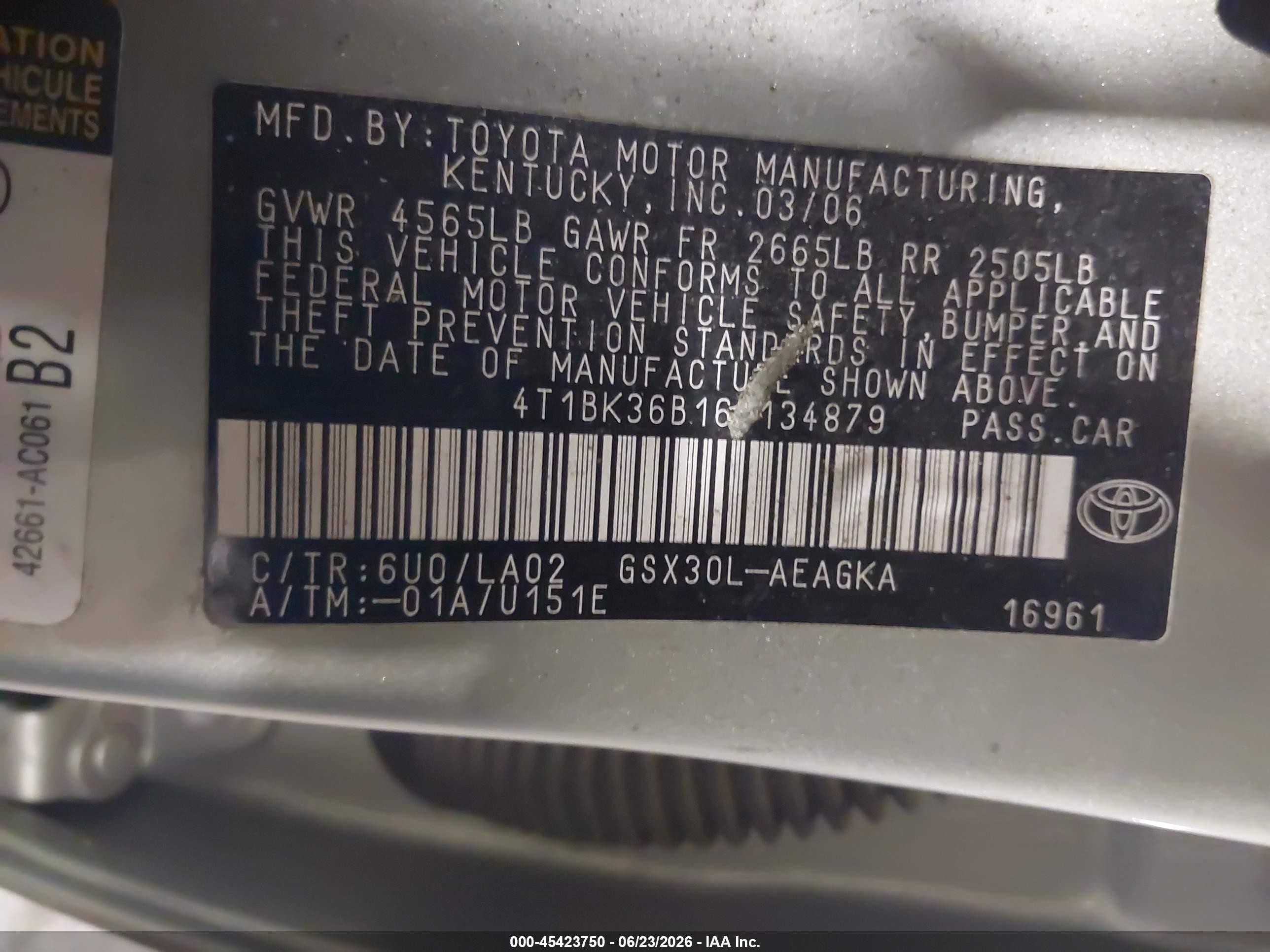2006 Toyota Avalon Xls Pewter vin: 4T1BK36B16U134879