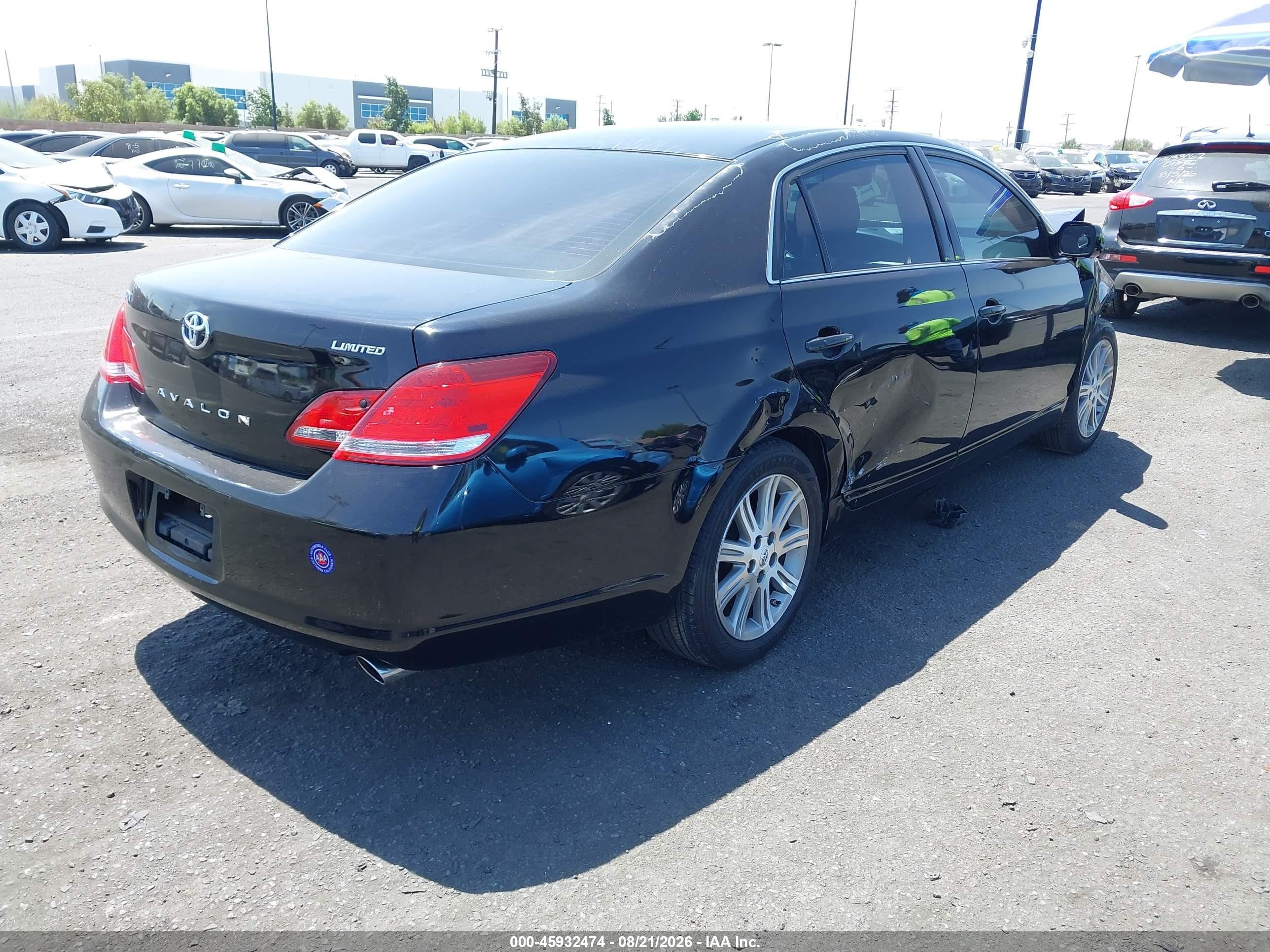 2007 Toyota Avalon Limited Black vin: 4T1BK36B17U167916
