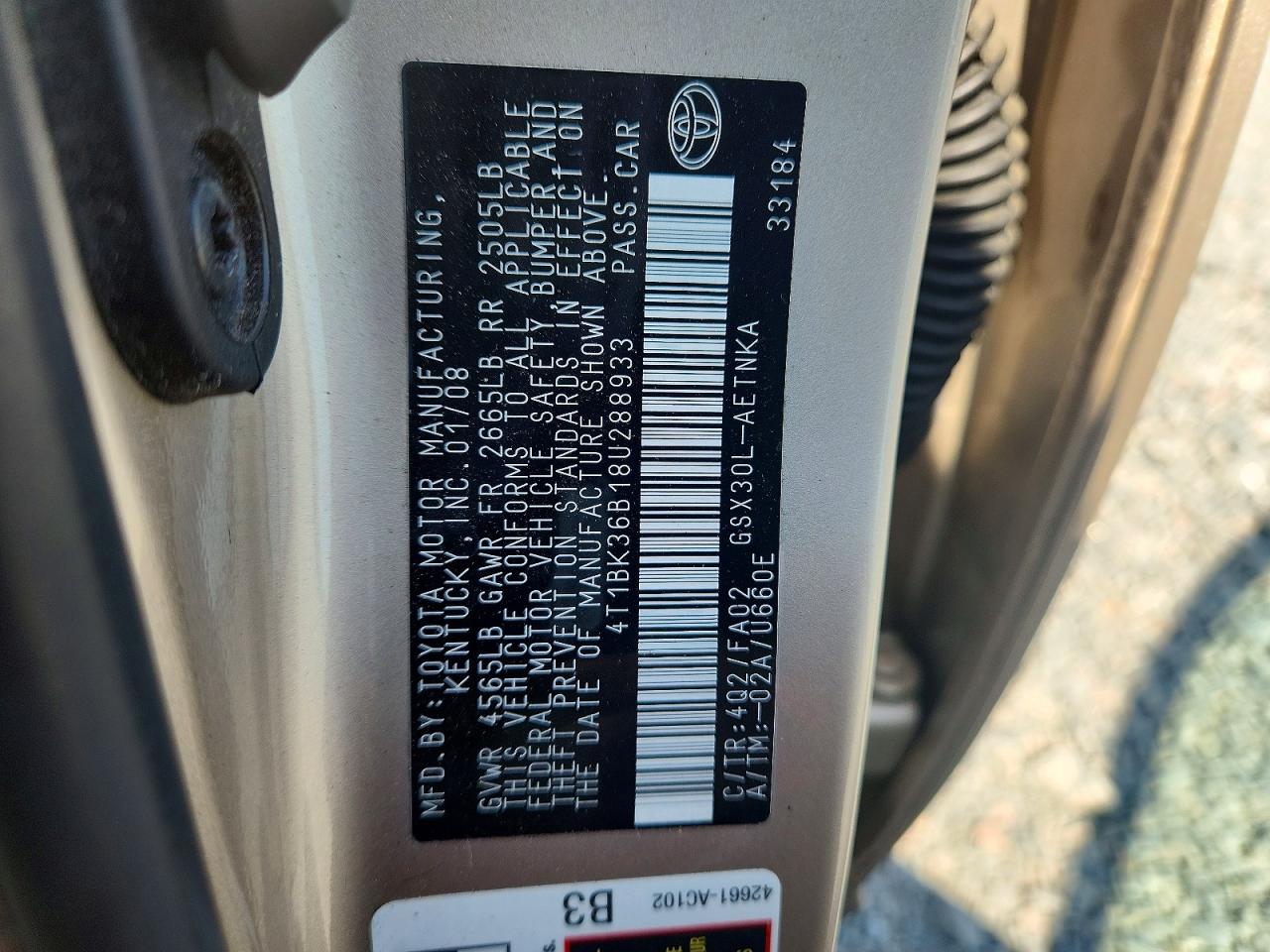 2008 Toyota Avalon Xl Золотой vin: 4T1BK36B18U288933