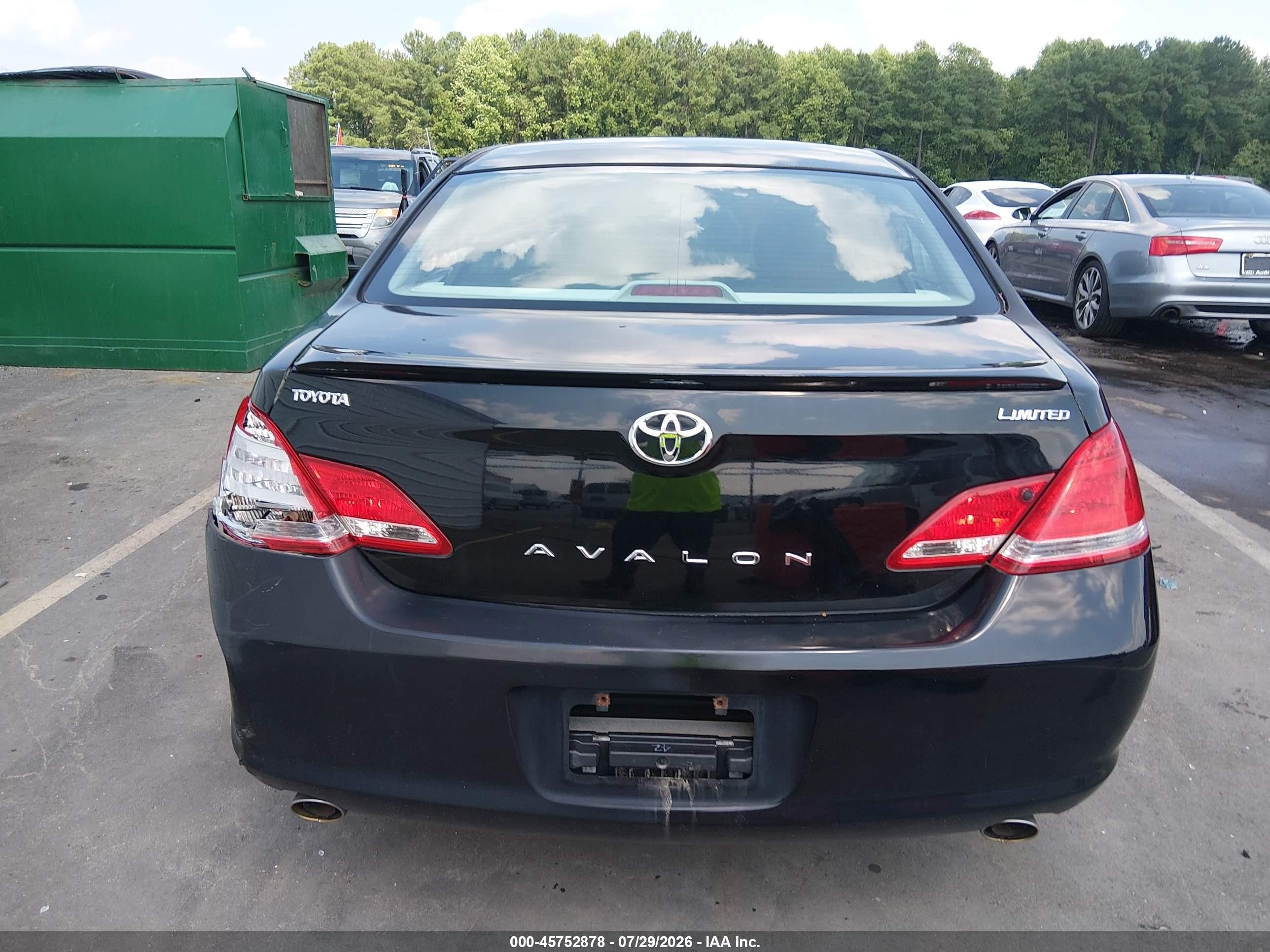 2005 Toyota Avalon Limited Black vin: 4T1BK36B25U043795