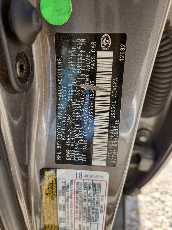 2006 Toyota Avalon Xl Gray vin: 4T1BK36B36U152235