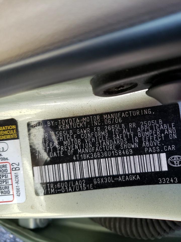 2006 Toyota Avalon Xl Зеленый vin: 4T1BK36B36U158469