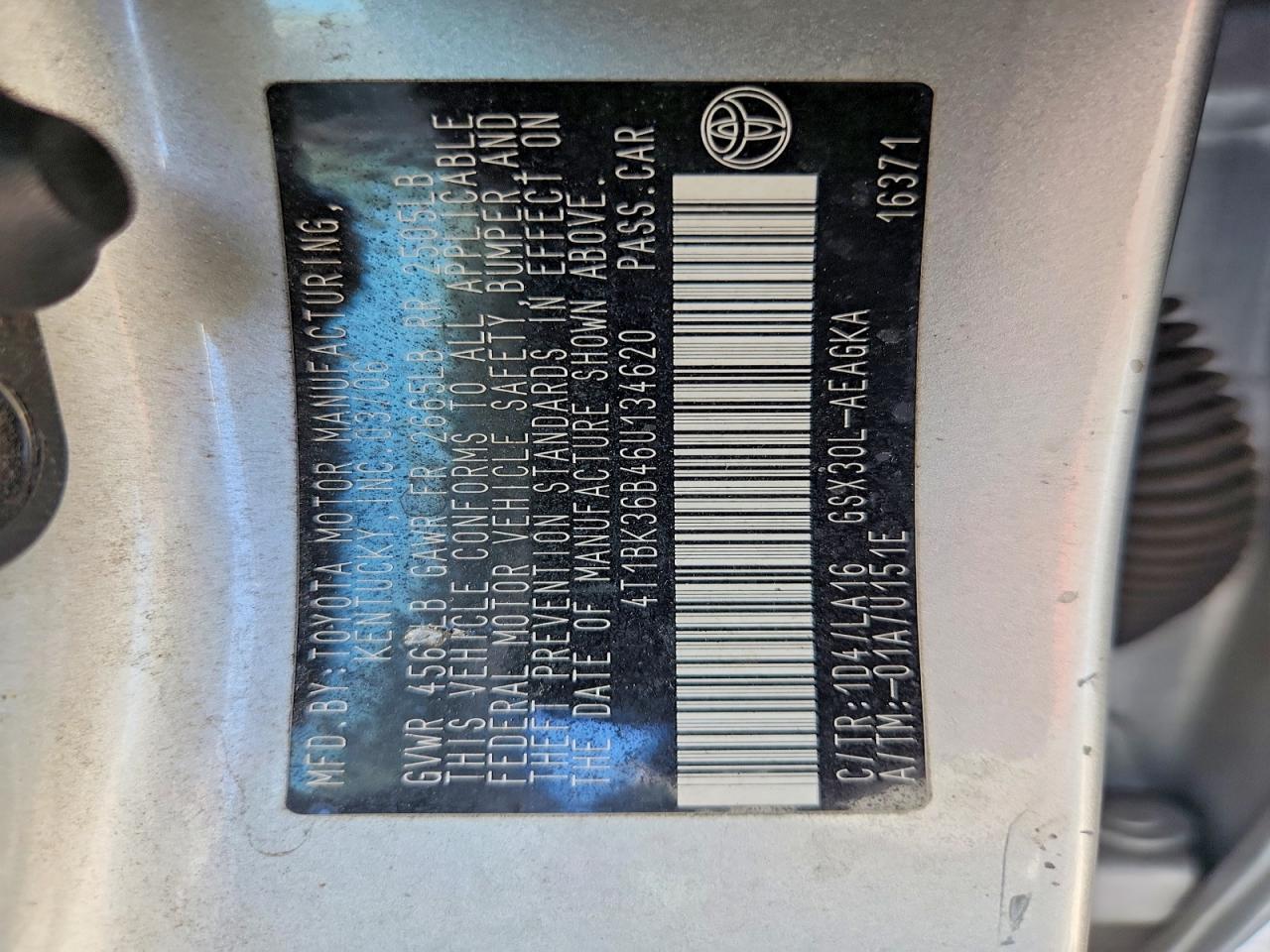 2006 Toyota Avalon Xls Silver vin: 4T1BK36B46U134620